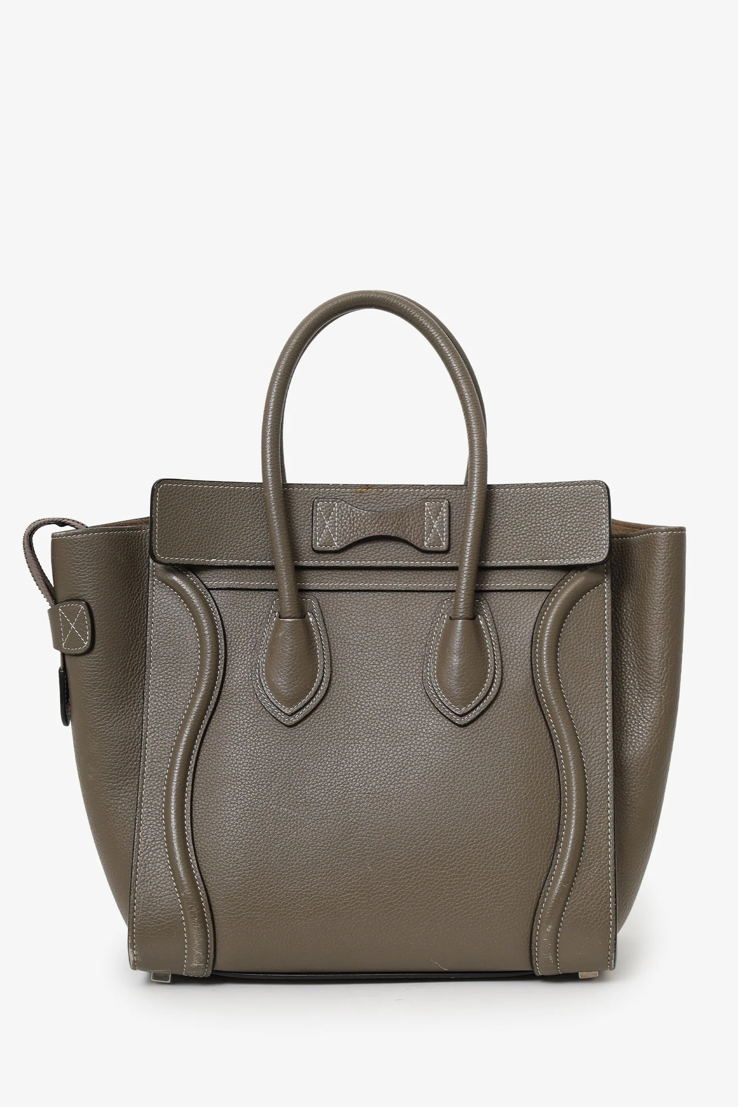 Celine Grey Leather Micro Luggage Tote - Image 2