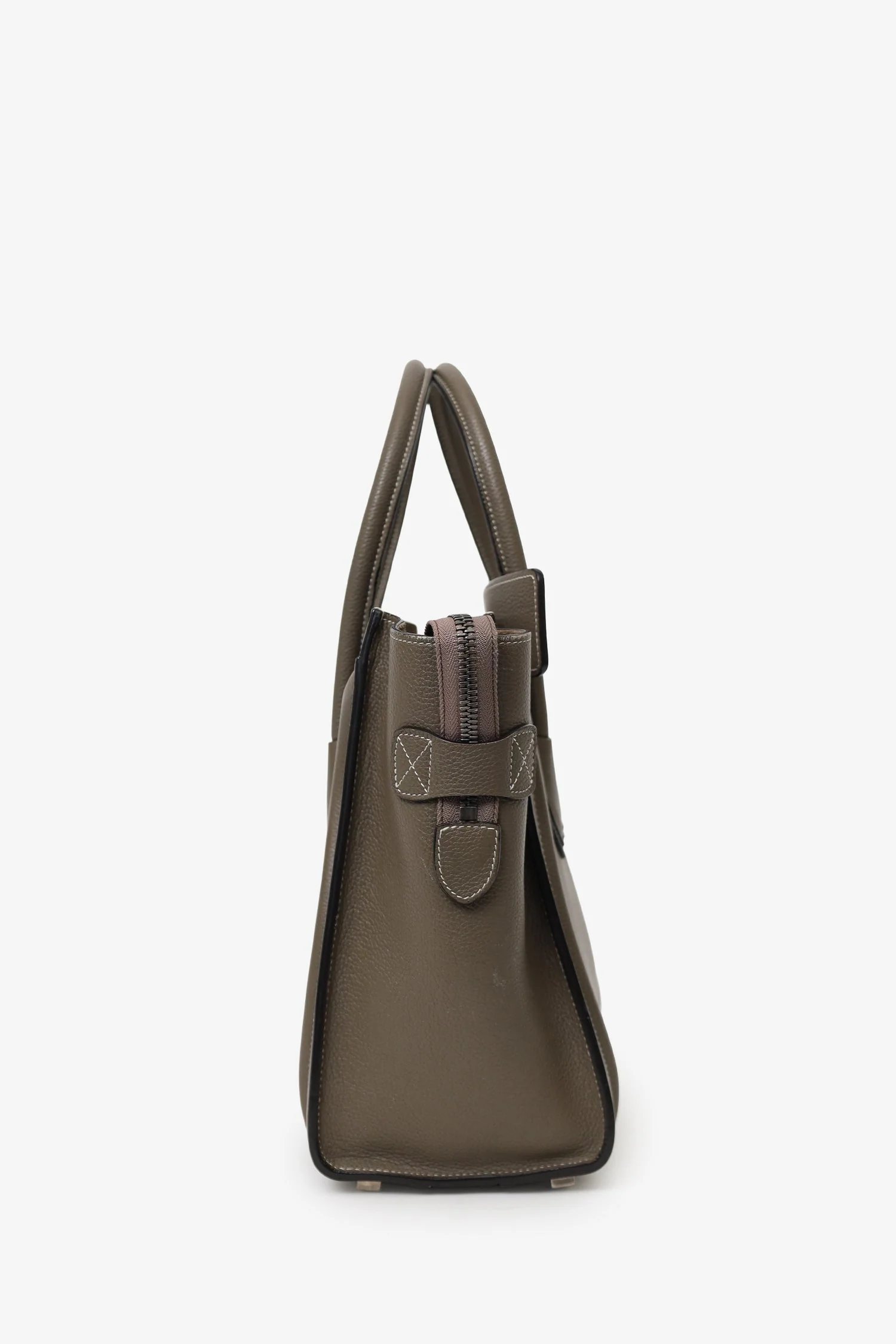 Celine Grey Leather Micro Luggage Tote - Image 4