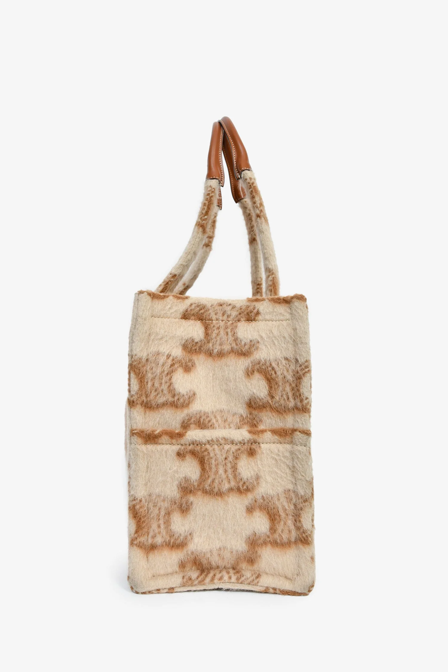 Celine Mohair Triomphe Cabas Thais Tote Bag - Image 3