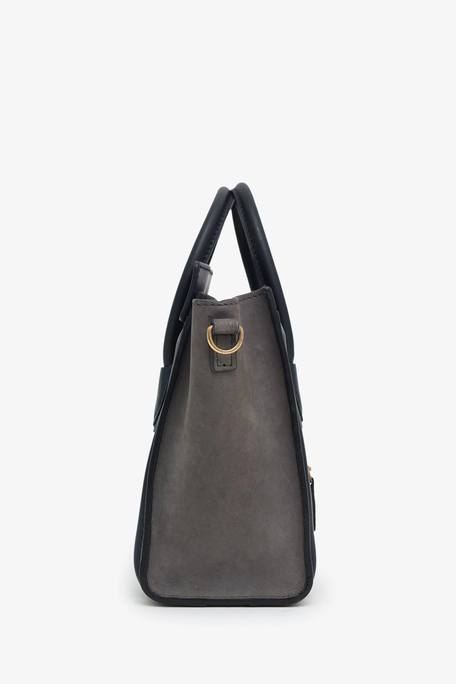 Celine Navy/Green Leather Nano Luggage Bag With Strap - Image 3