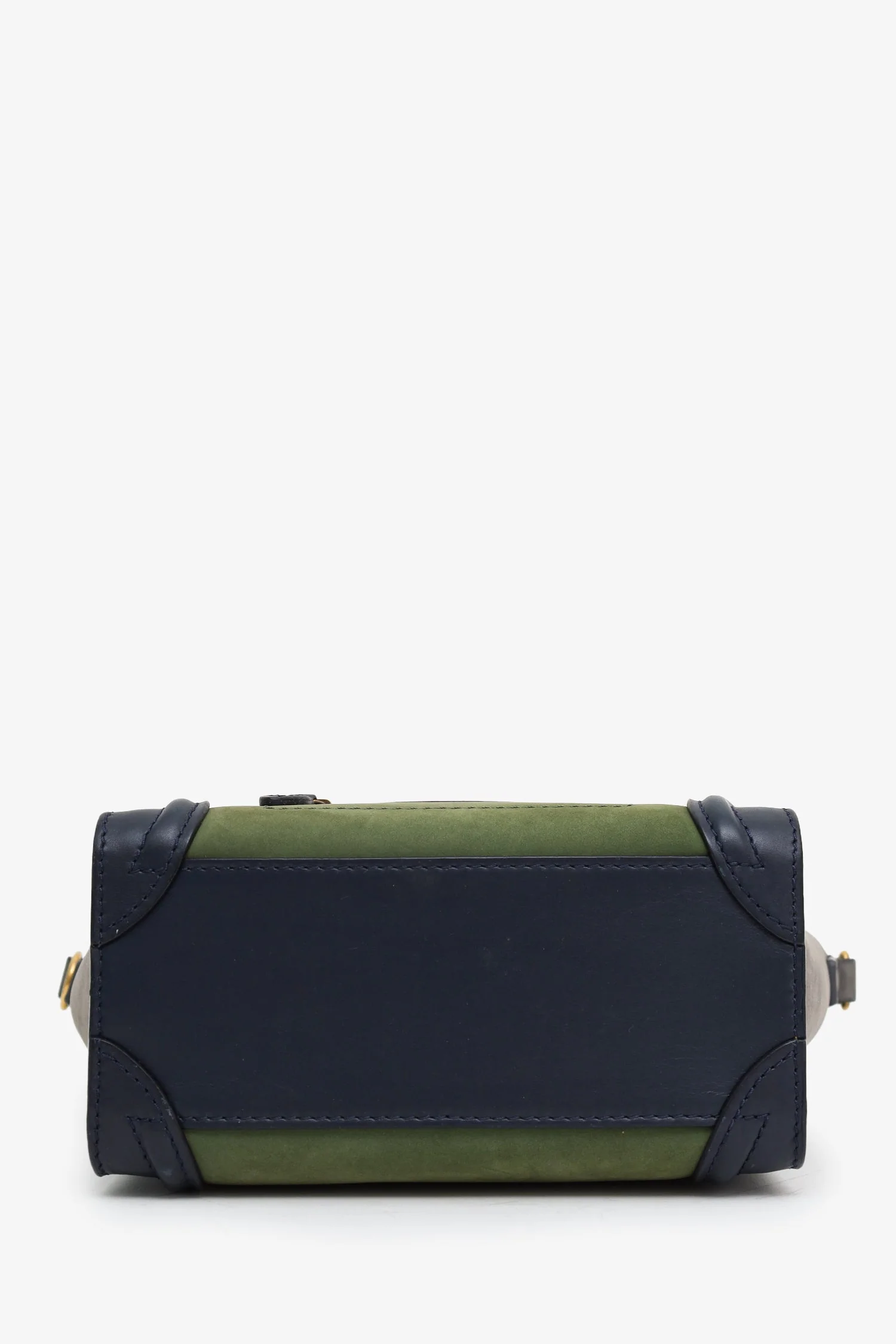 Celine Navy/Green Leather Nano Luggage Bag With Strap - Image 5