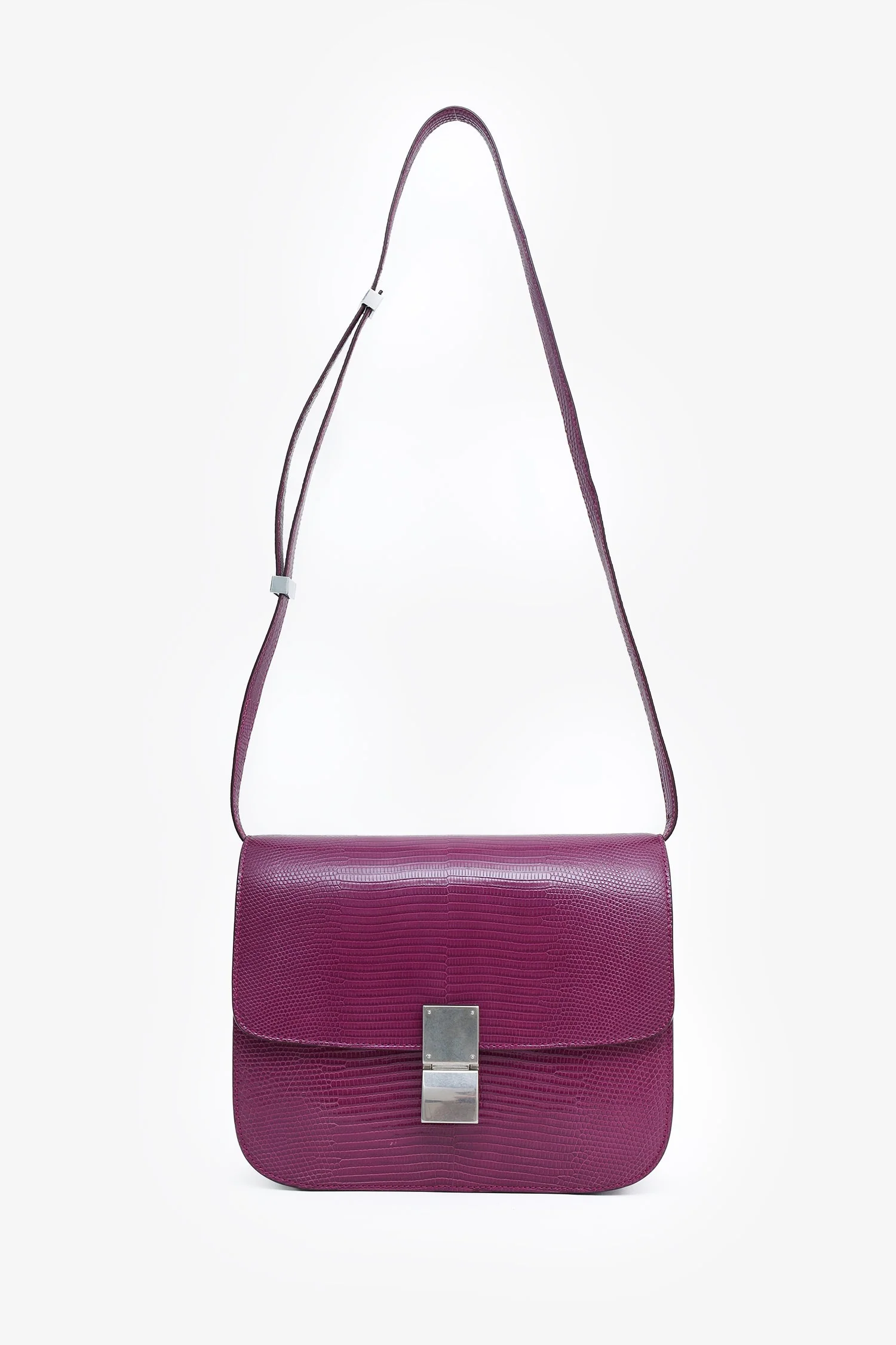 Celine Purple Lizard Leather Classic Medium Box Bag - Image 7