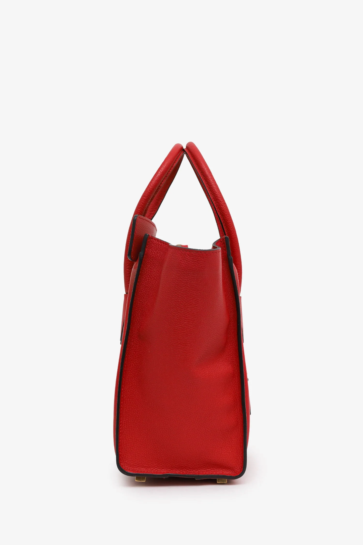 Celine Red Grained Calfskin Micro Luggage Tote - Image 3