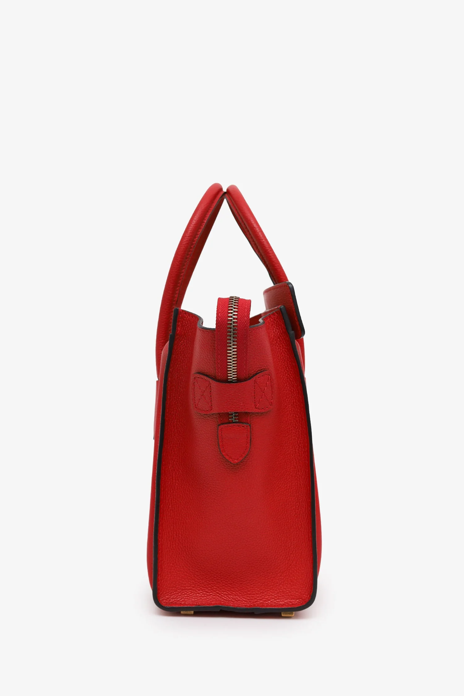 Celine Red Grained Calfskin Micro Luggage Tote - Image 4