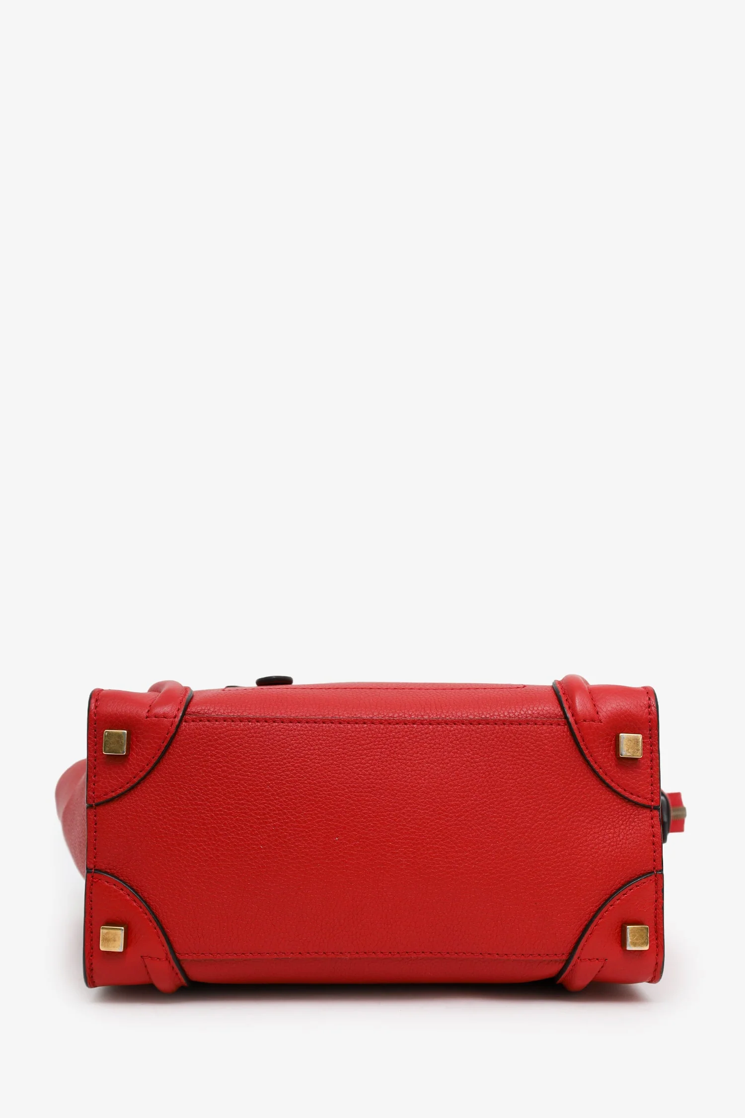 Celine Red Grained Calfskin Micro Luggage Tote - Image 5