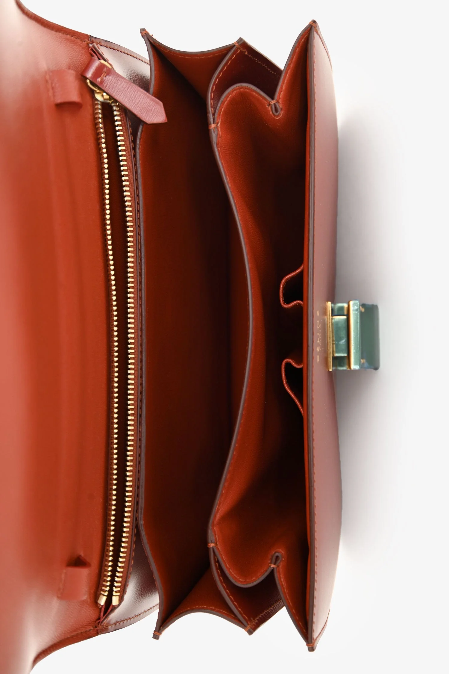 Celine Red Leather Medium 'Box' Crossbody Bag - Image 5