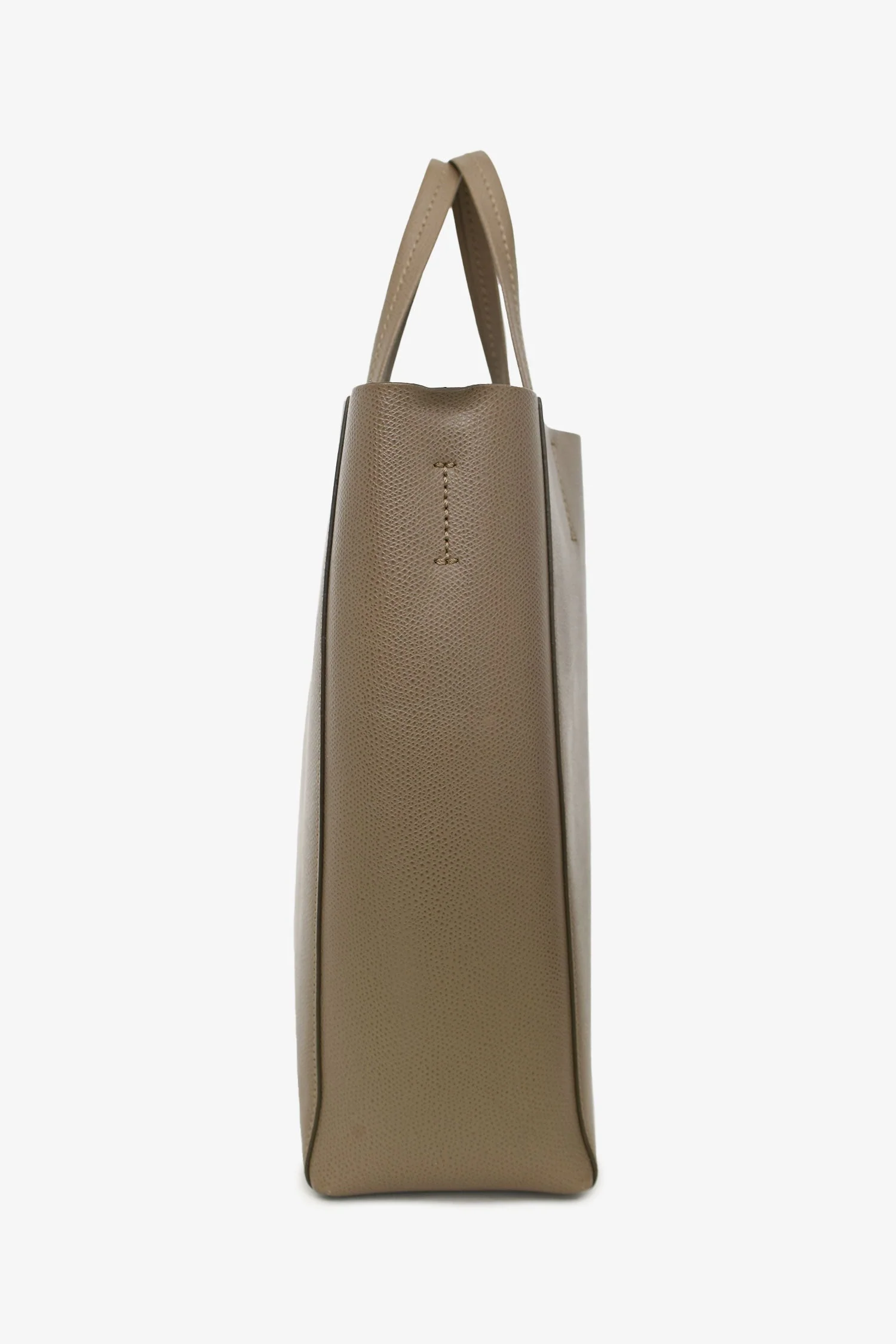 Celine Taupe Grained Calfskin Vertical Small 'Cabas' Tote with Strap - Image 3