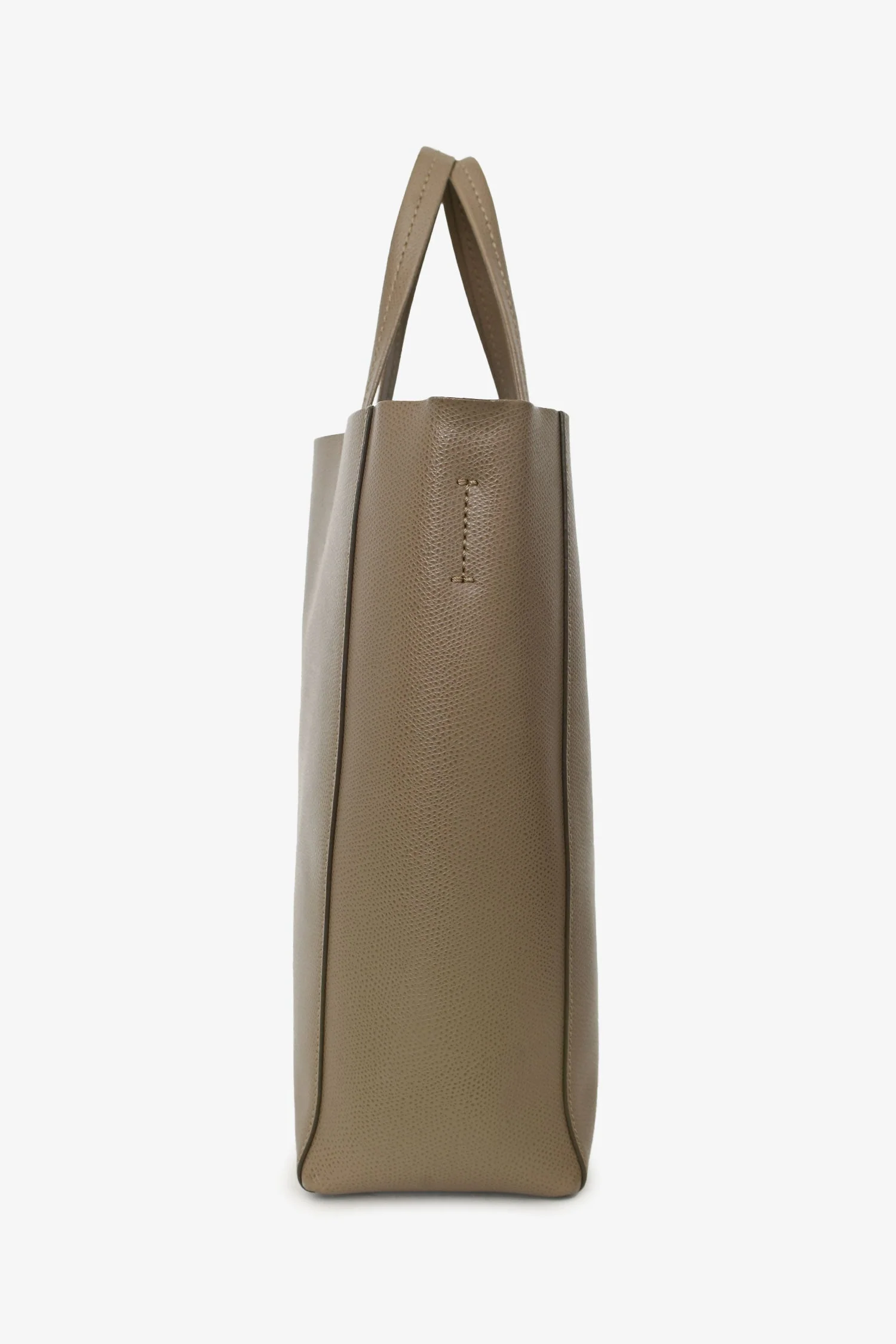 Celine Taupe Grained Calfskin Vertical Small 'Cabas' Tote with Strap - Image 4