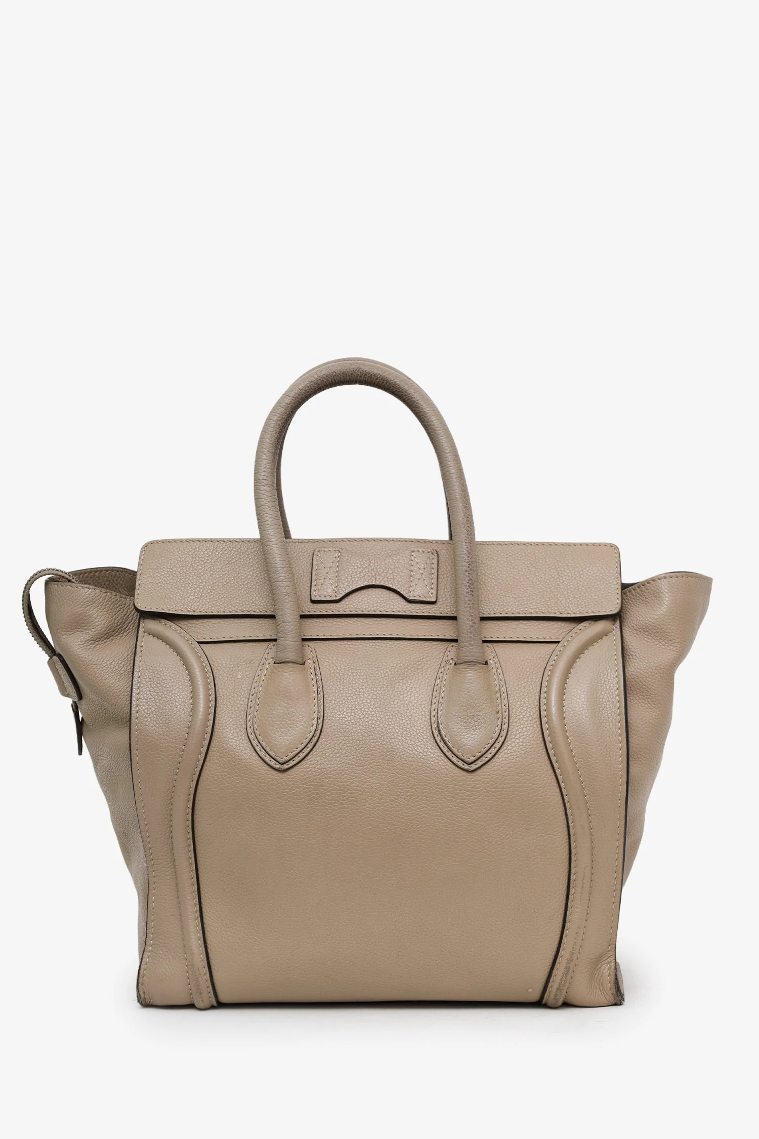 Celine Taupe Grained Leather Mini Luggage Tote - Image 2
