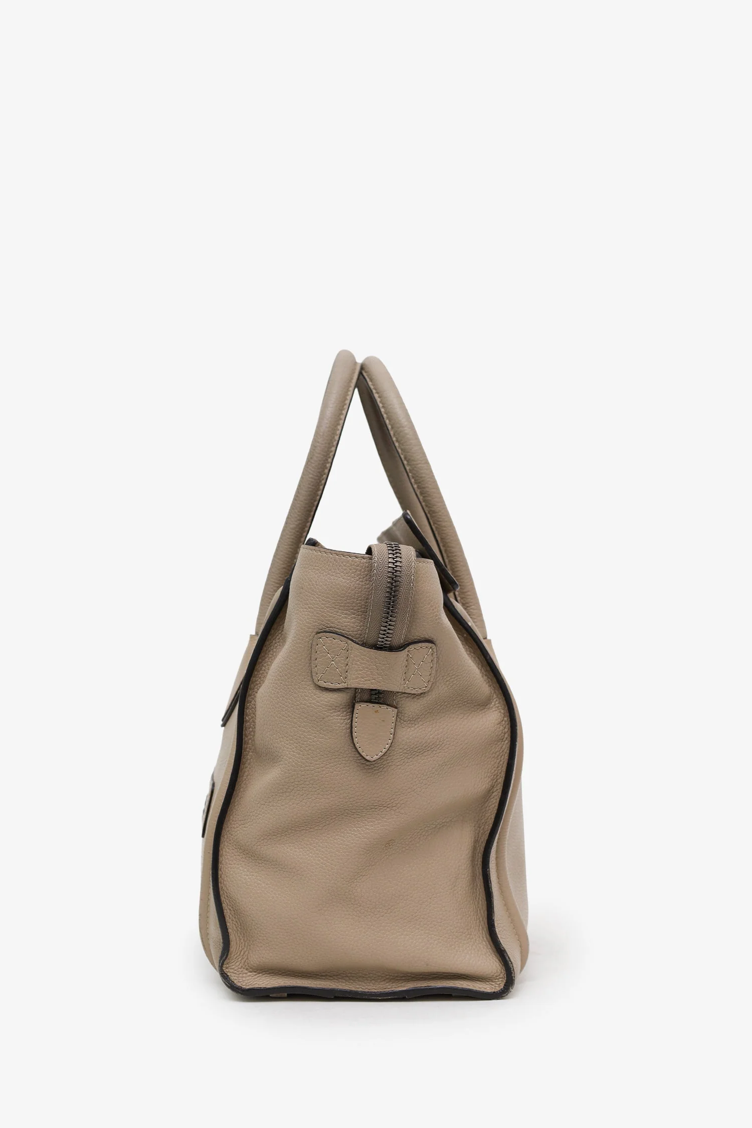 Celine Taupe Grained Leather Mini Luggage Tote - Image 4