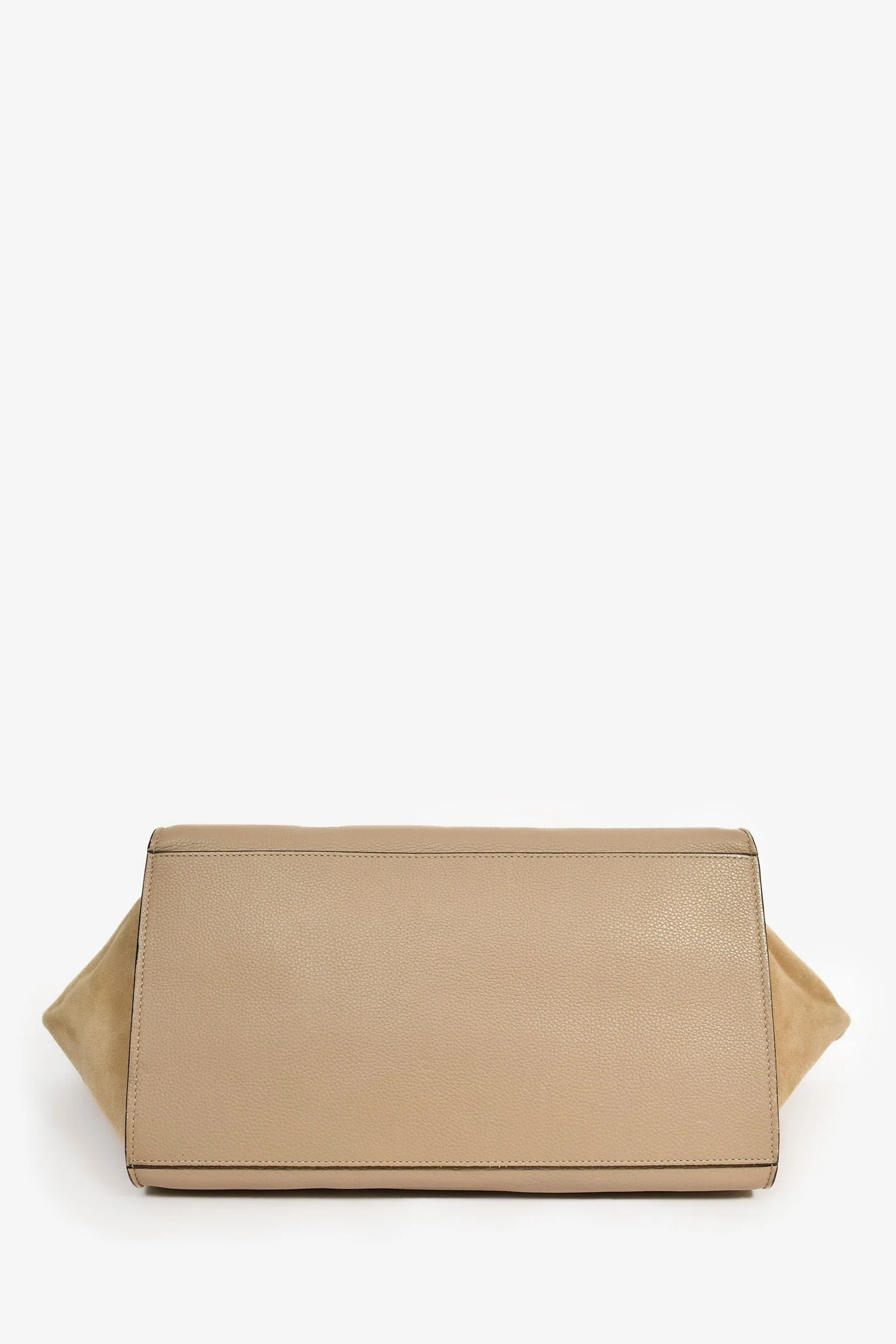 Celine Taupe Leather/Suede 'Trapeze' Top Handle Bag - Image 5