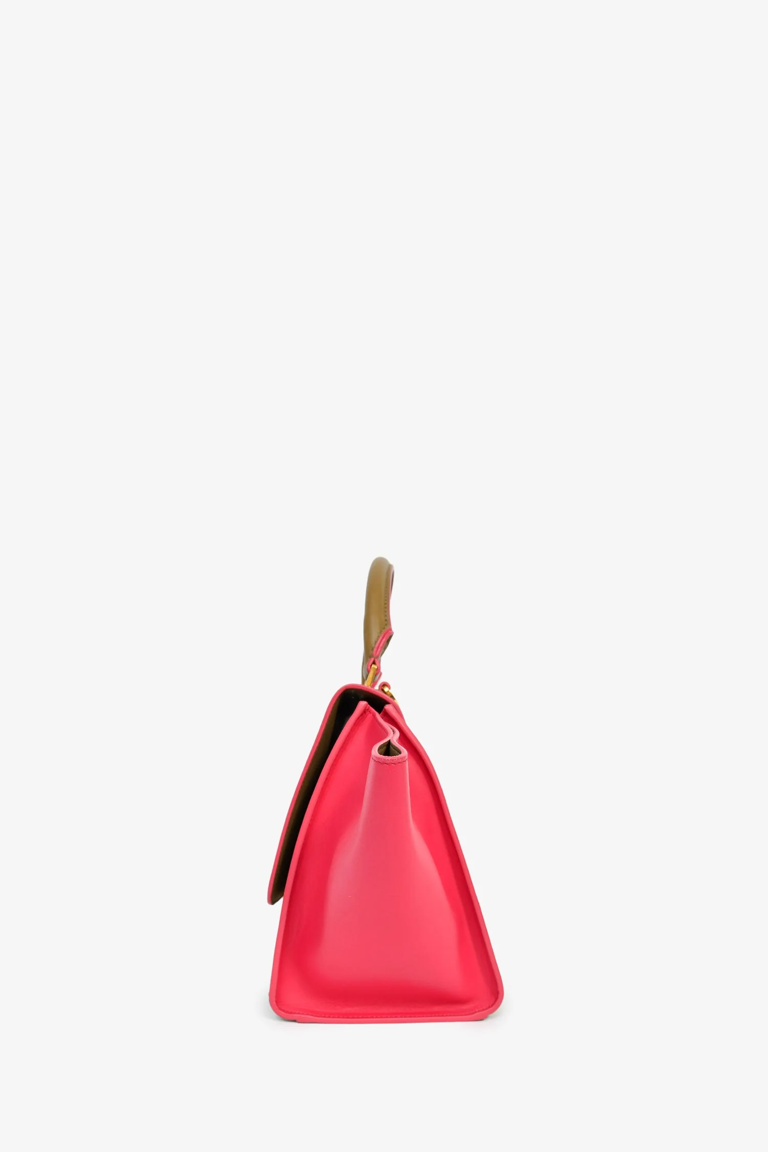 Celine Taupe/Pink Leather Bicolour Medium Trapeze Top Handle With Strap - Image 4