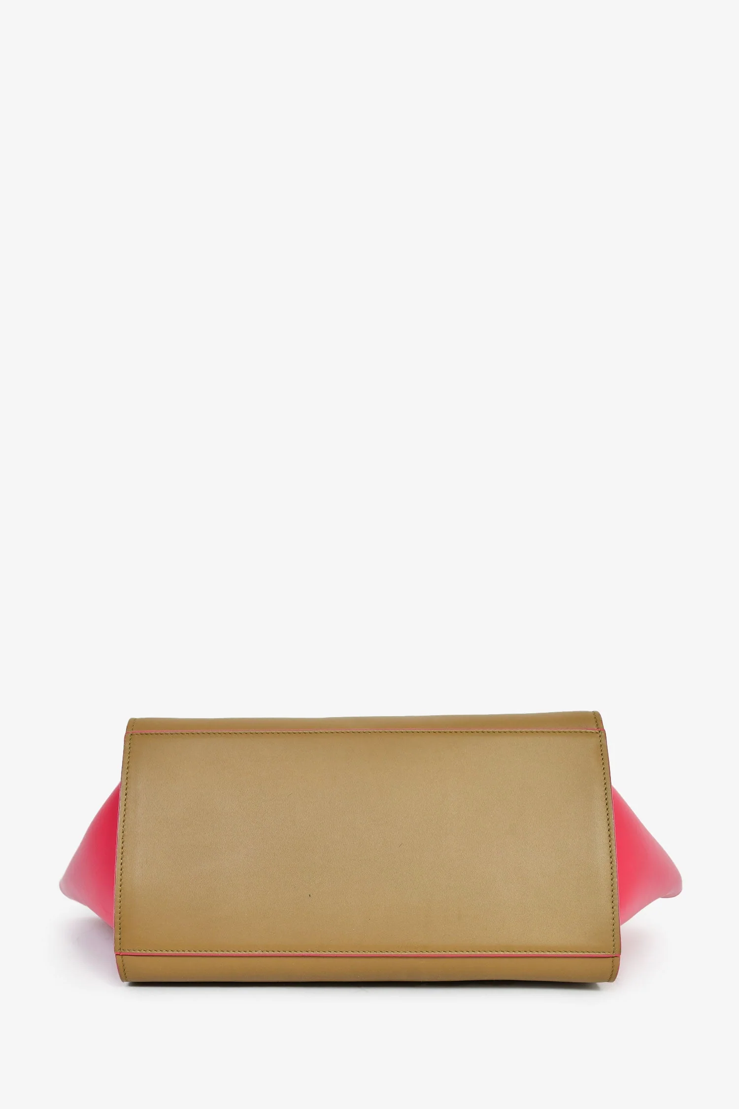 Celine Taupe/Pink Leather Bicolour Medium Trapeze Top Handle With Strap - Image 5
