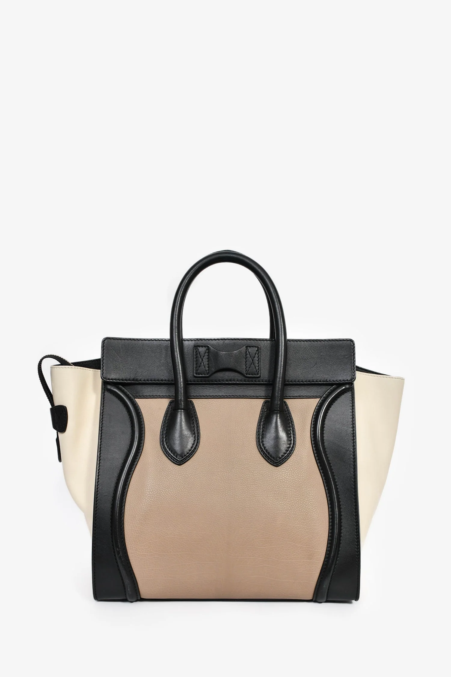 Celine Taupe Tri-Coloured Small Luggage Tote - Image 2
