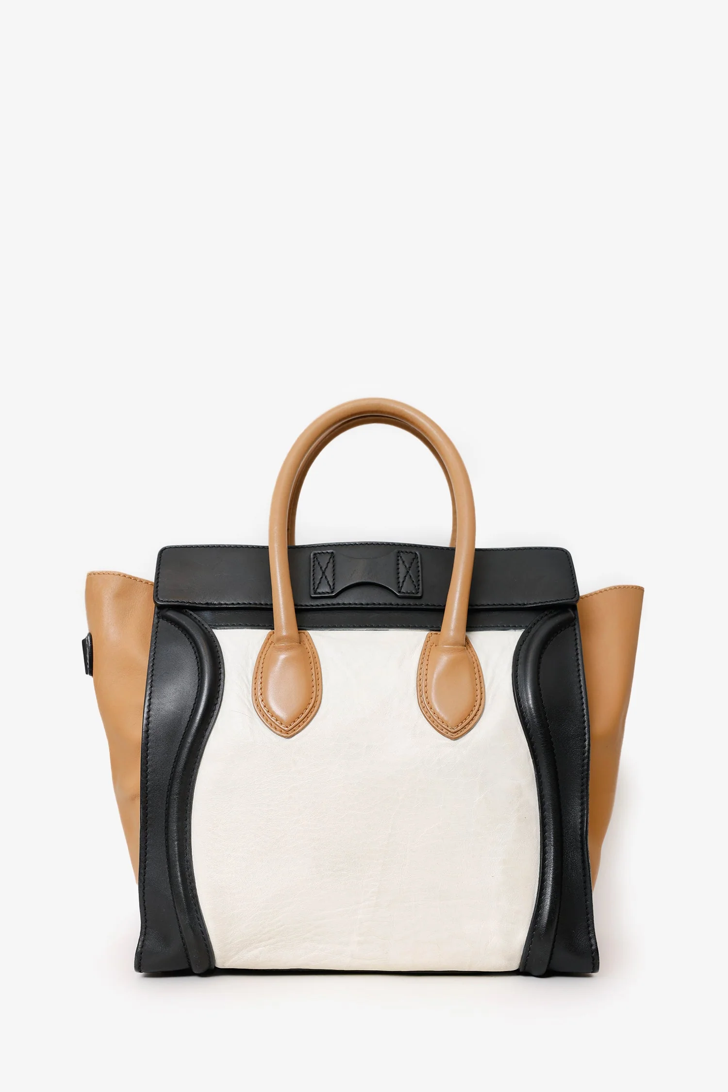 Celine Tri-Colour Leather Micro Luggage Tote - Image 2