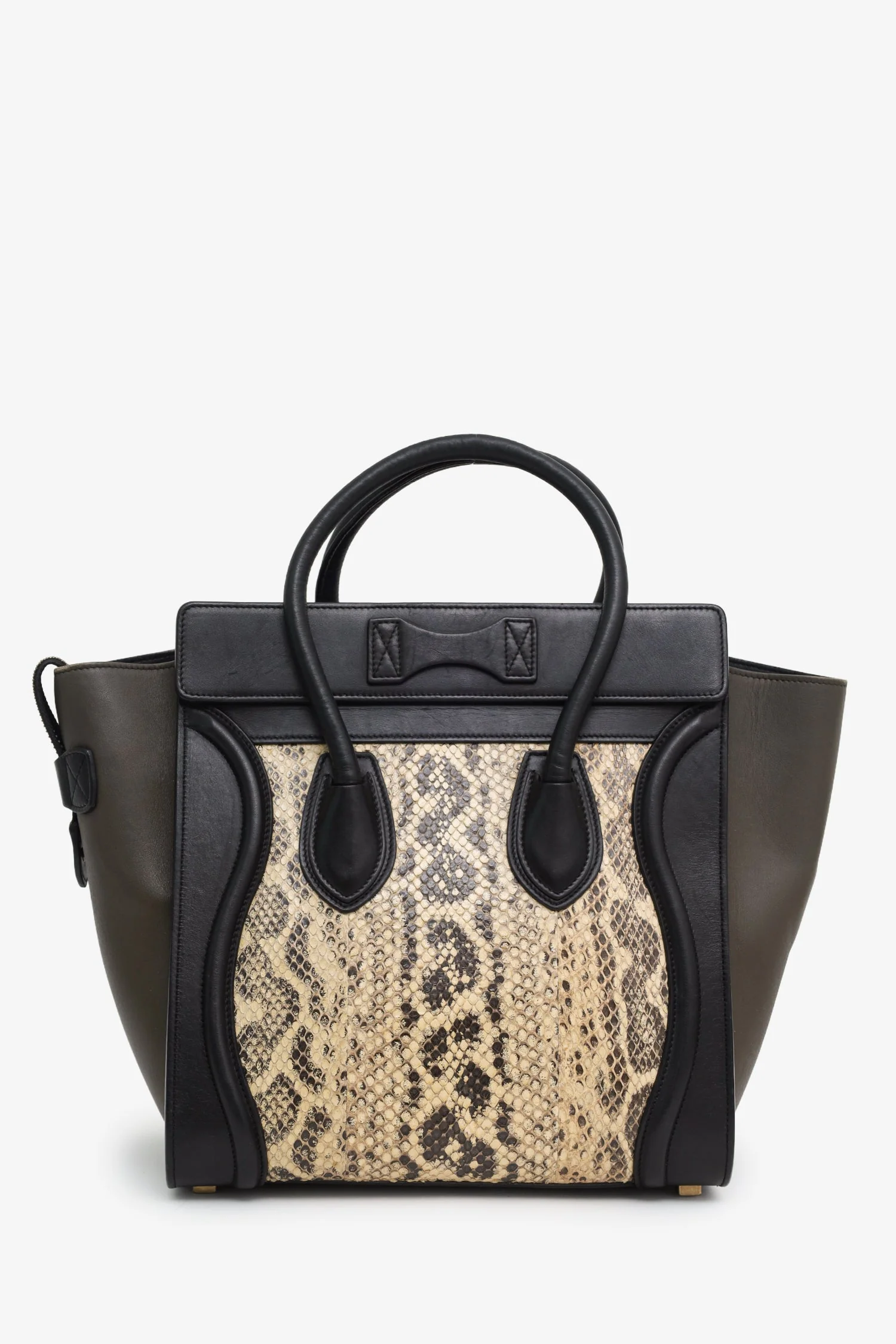 Celine Tricolour Leather/Python Micro Luggage Bag - Image 2