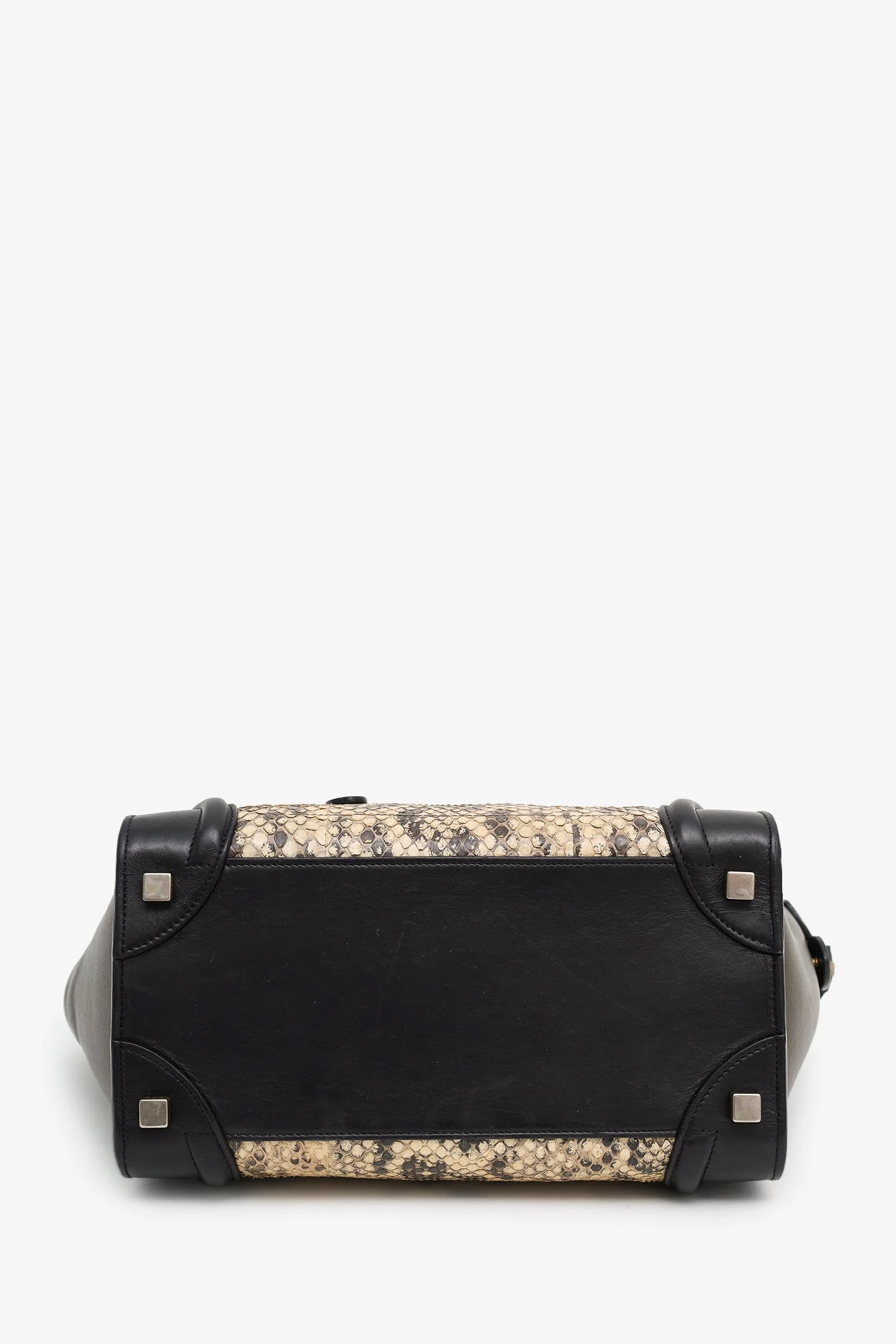 Celine Tricolour Leather/Python Micro Luggage Bag - Image 5