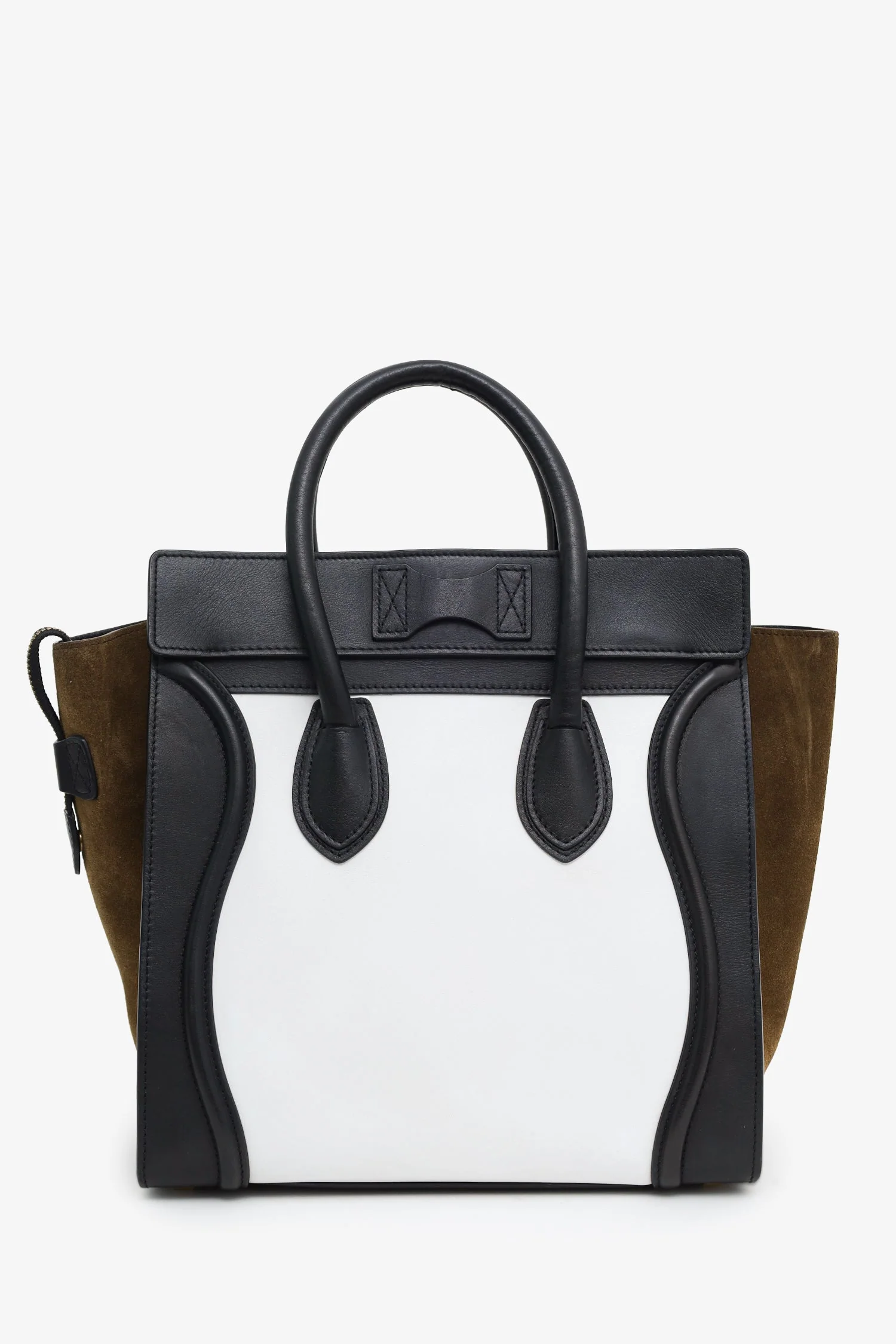 Celine Tricolour Leather/Suede Mini Luggage Tote - Image 2