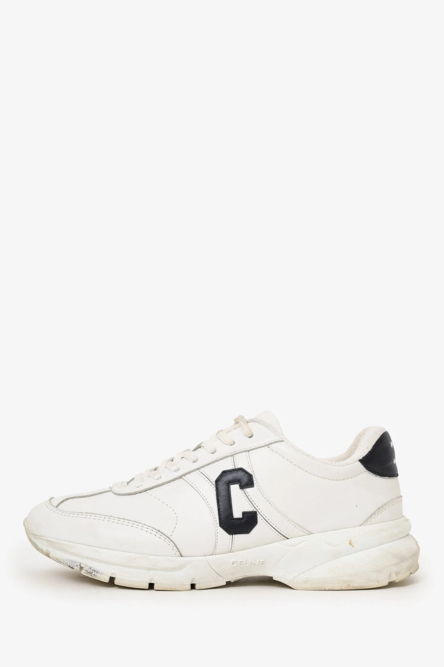 Celine White Leather Runner Cr-02 Low Lace-up Sneaker Size 38.5 - Image 5