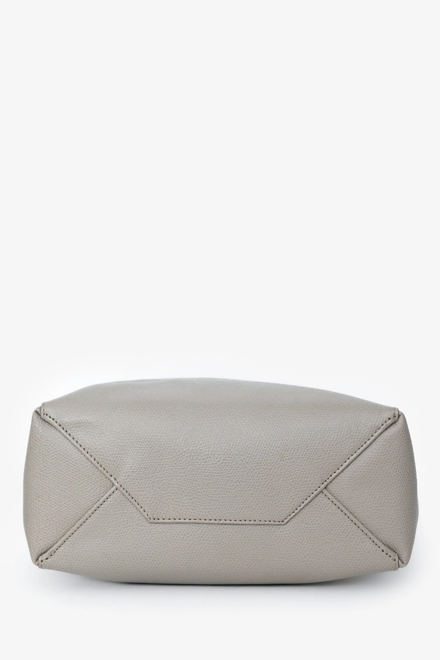 Celine White/Taupe Leather Cabas Bag with Strap - Image 5