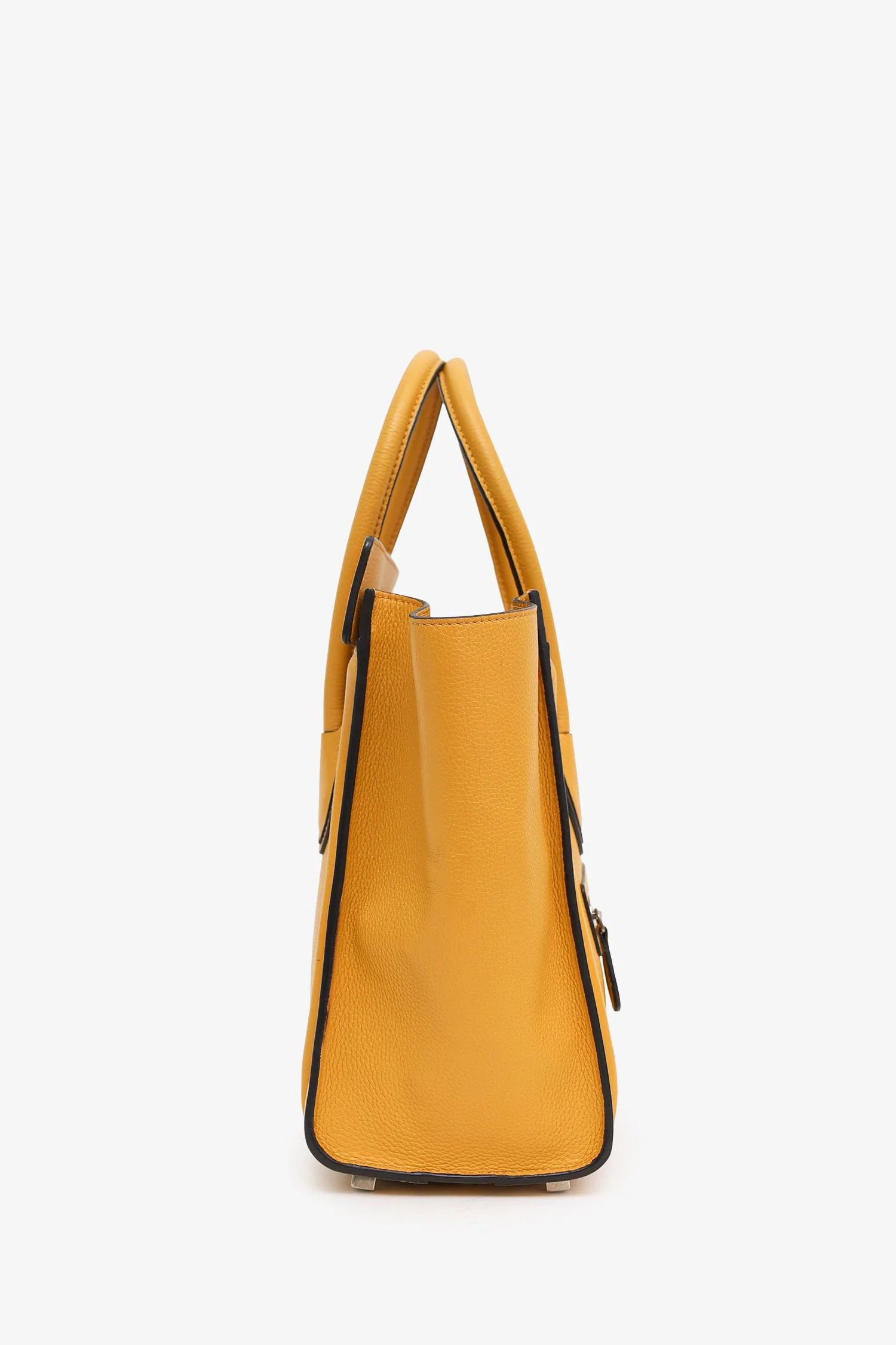 Celine Yellow Grained Calfskin Micro Luggage Tote - Image 3