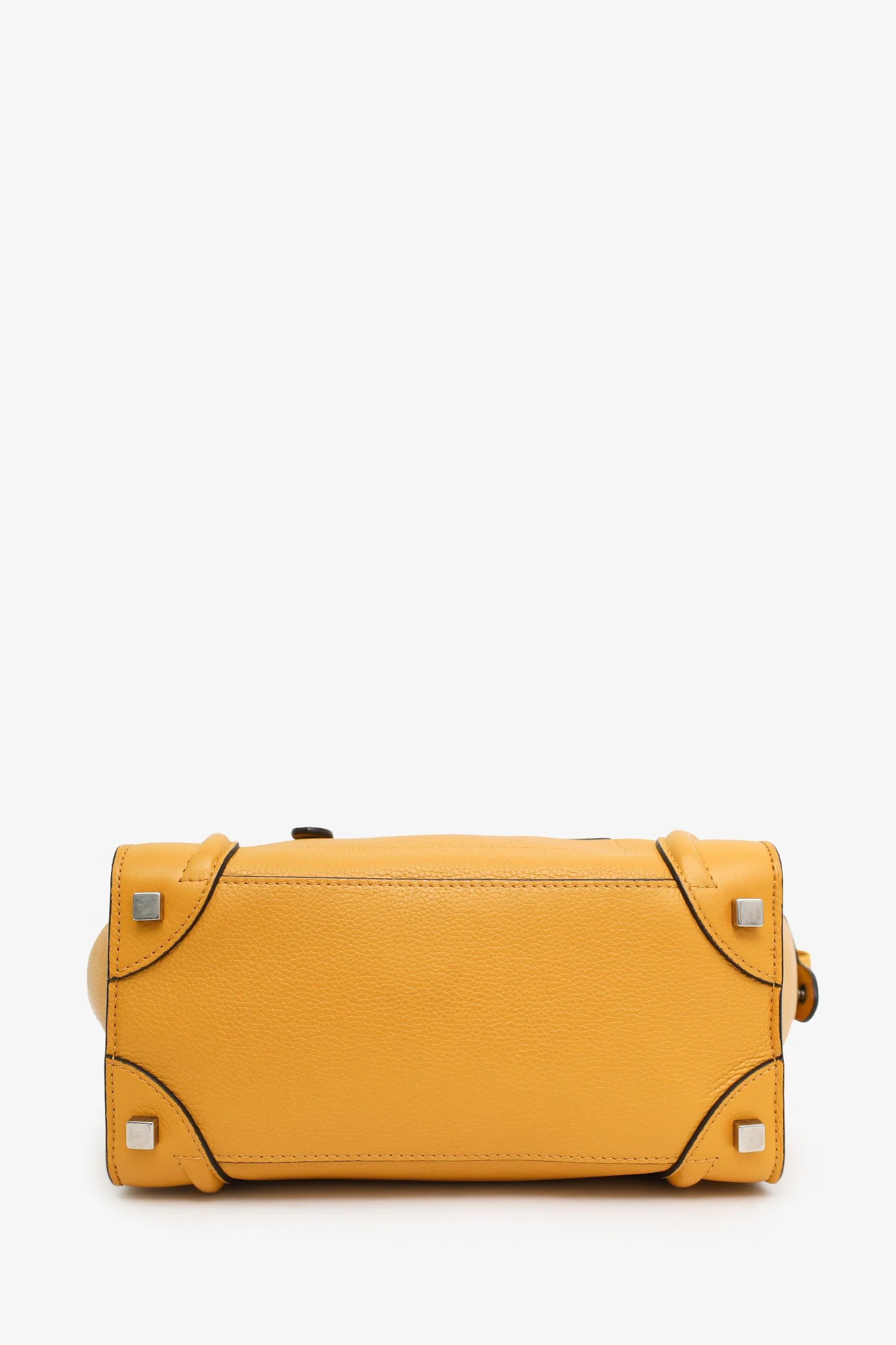 Celine Yellow Grained Calfskin Micro Luggage Tote - Image 5