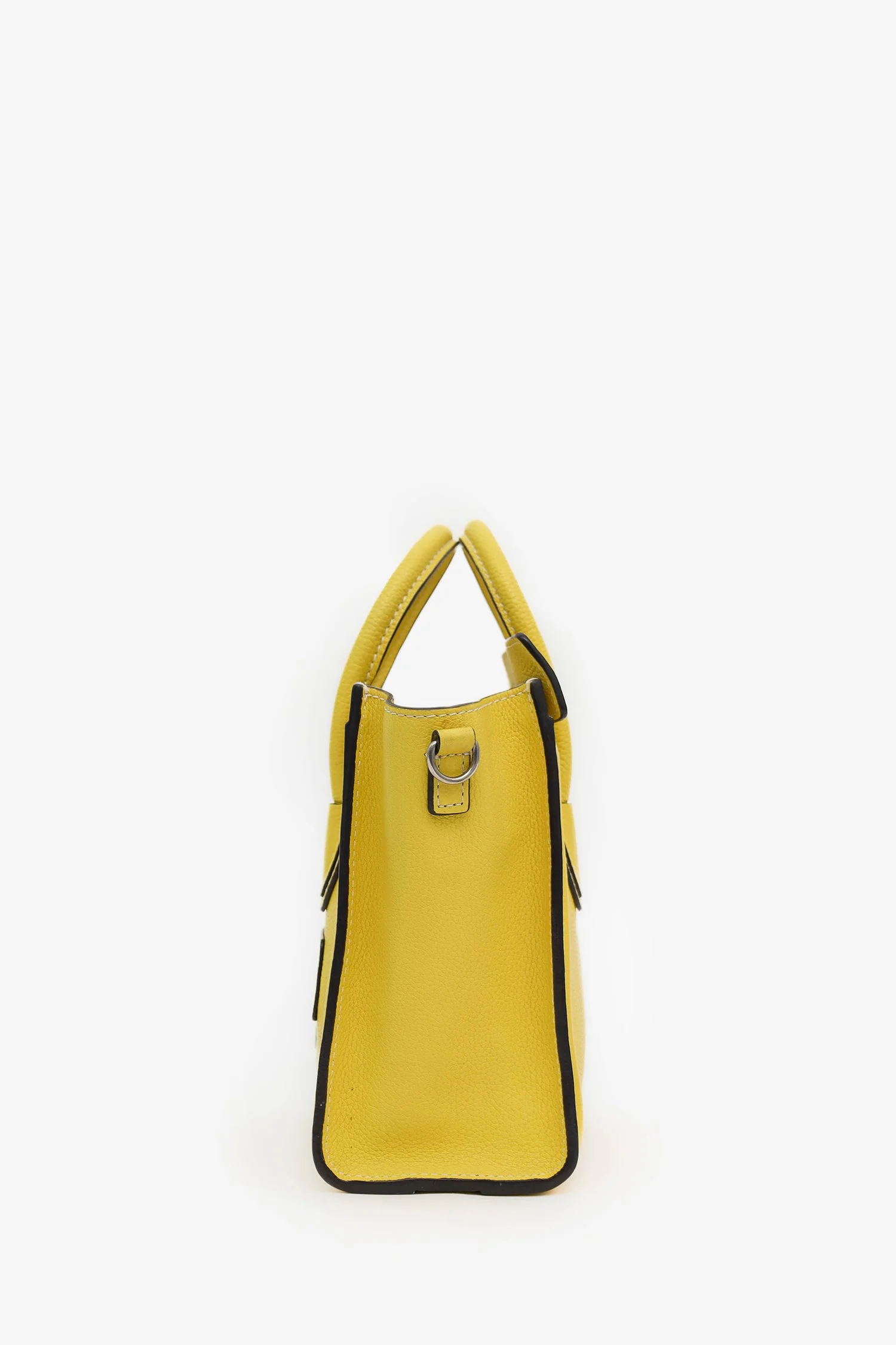 Celine Yellow Leather Nano Luggage Bag With Strap - Image 4