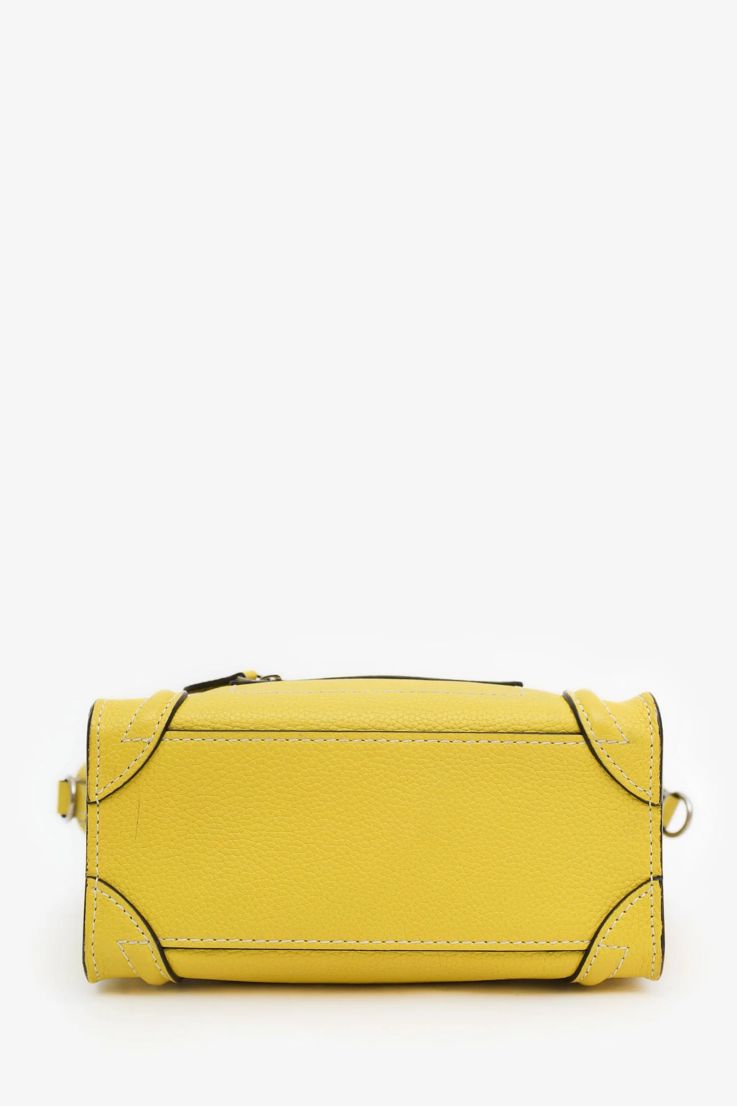 Celine Yellow Leather Nano Luggage Bag With Strap - Image 5