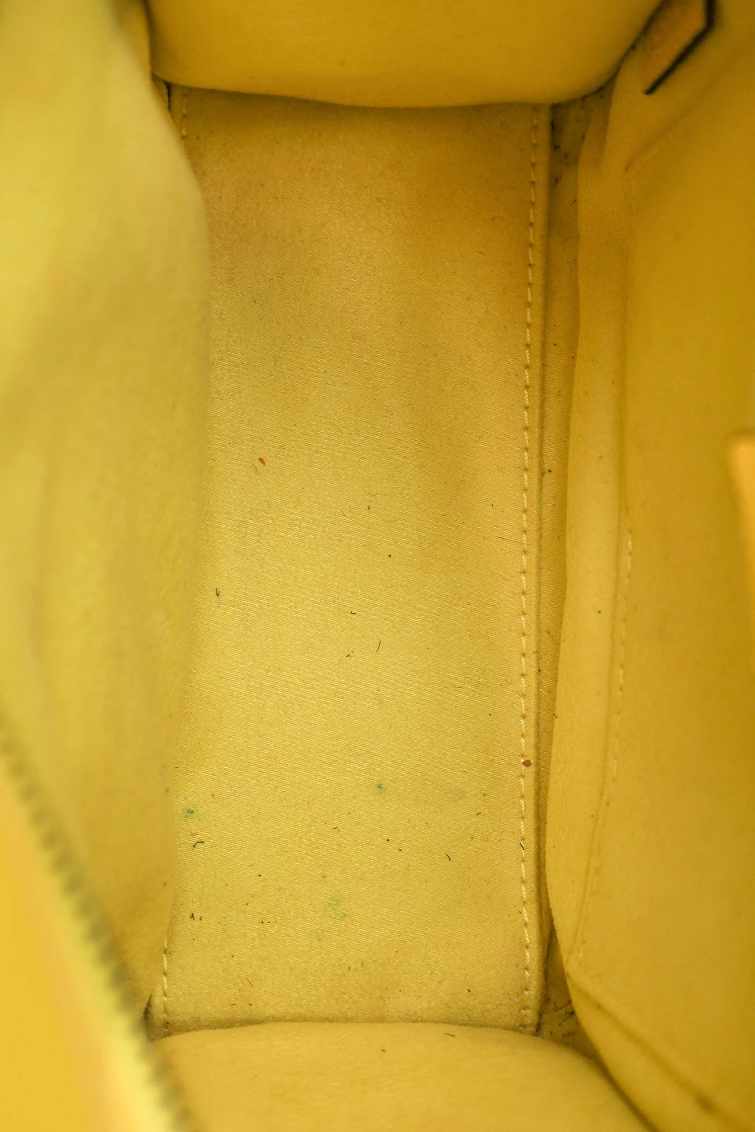 Celine Yellow Leather Nano Luggage Bag With Strap - Image 6