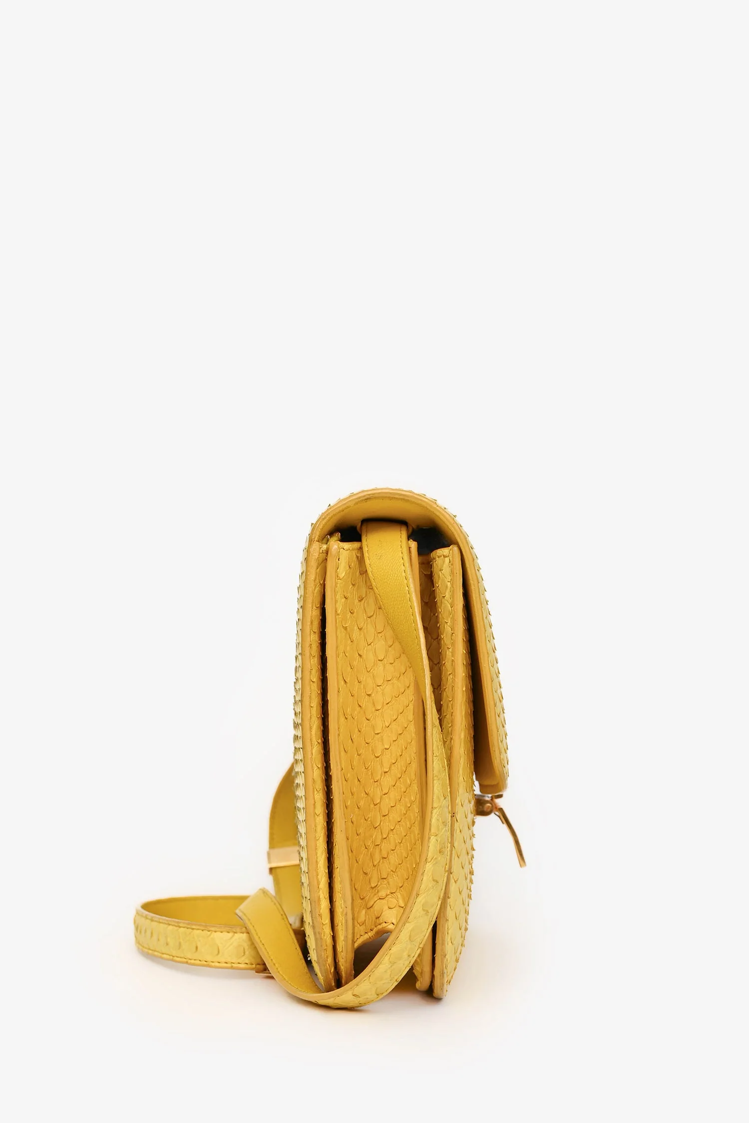 Celine Yellow Python Medium Crossbody Bag (As Is) - Image 3