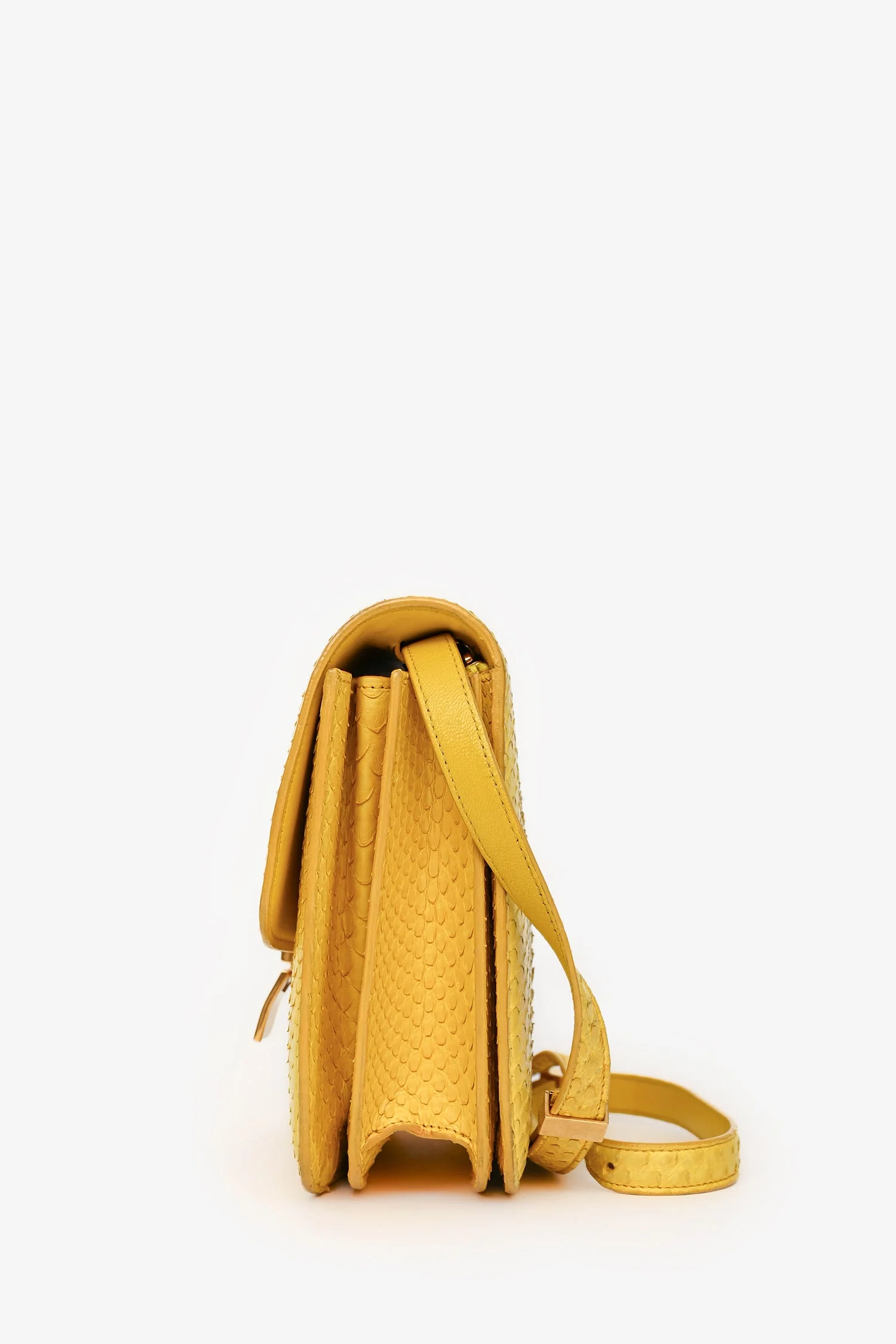 Celine Yellow Python Medium Crossbody Bag (As Is) - Image 4