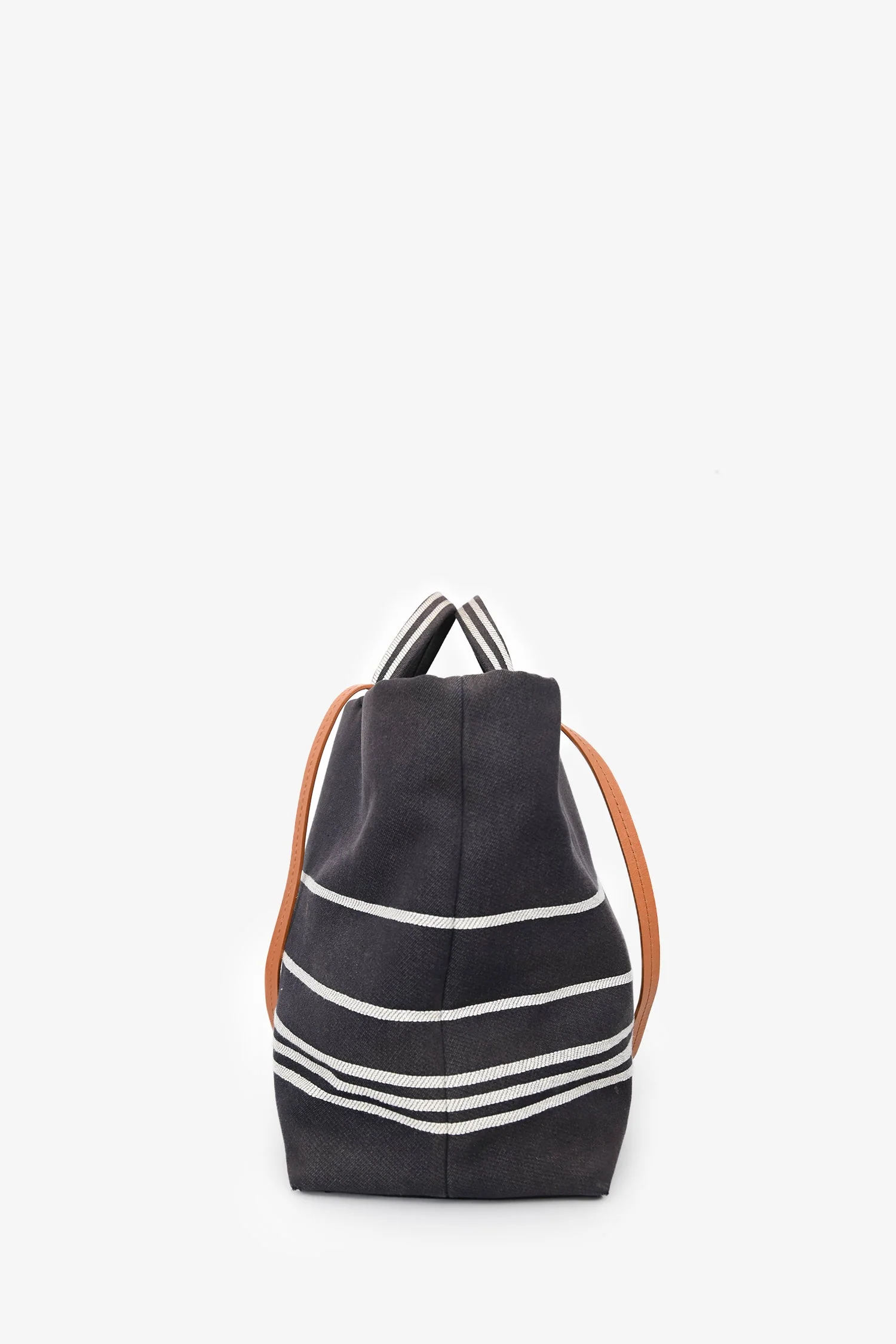 Chanel 2014 Blue/White Striped Denim CC 2 Way Shopper Tote Bag - Image 3