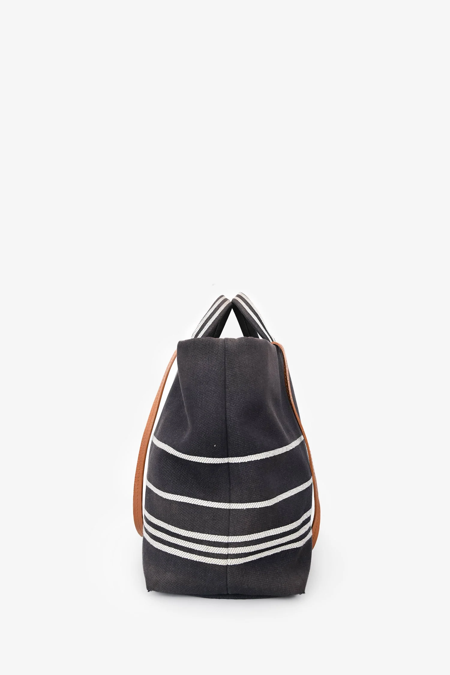 Chanel 2014 Blue/White Striped Denim CC 2 Way Shopper Tote Bag - Image 4