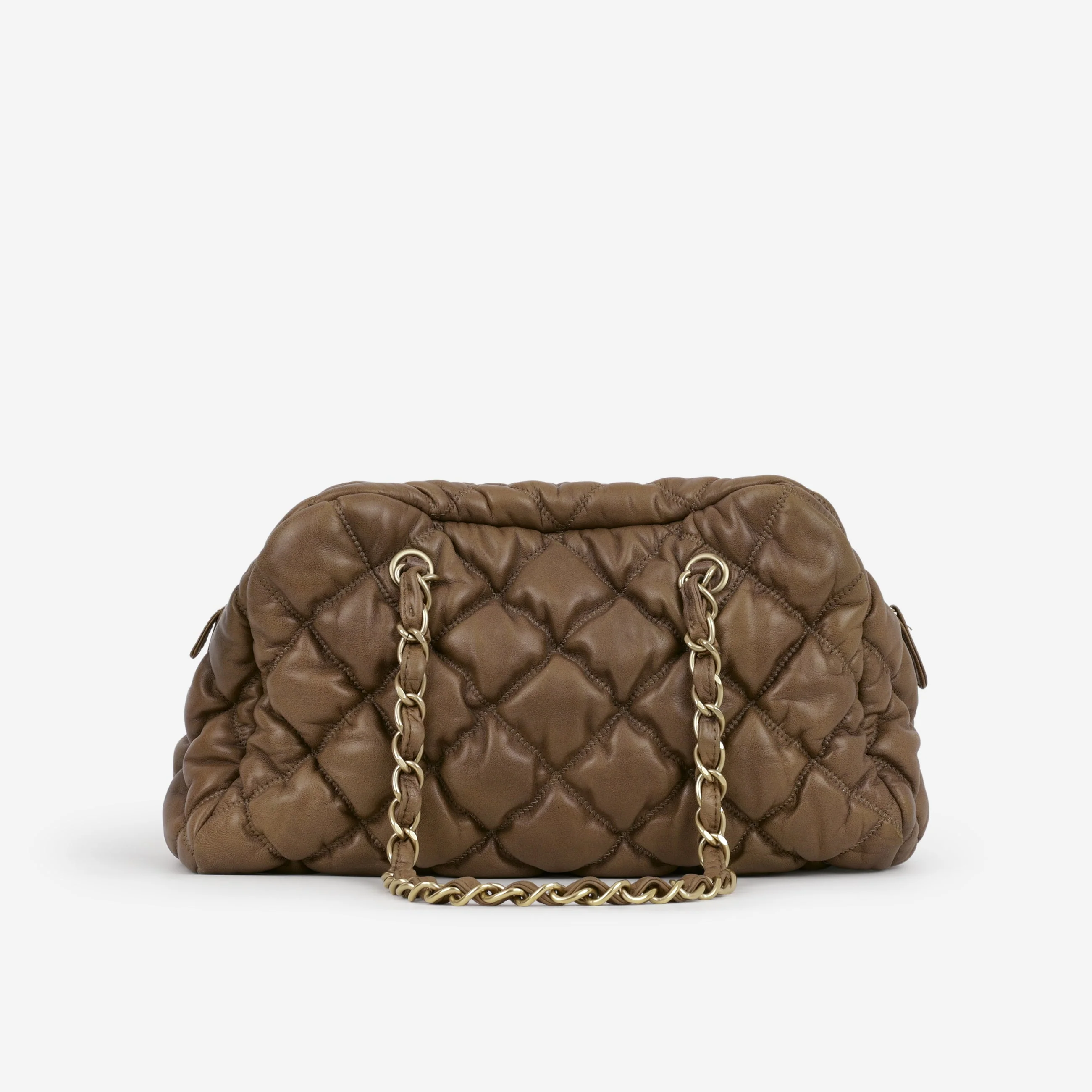 Chanel Bubble Shoulder Bag - Taupe Lambskin | Gold Hardware - Image 3