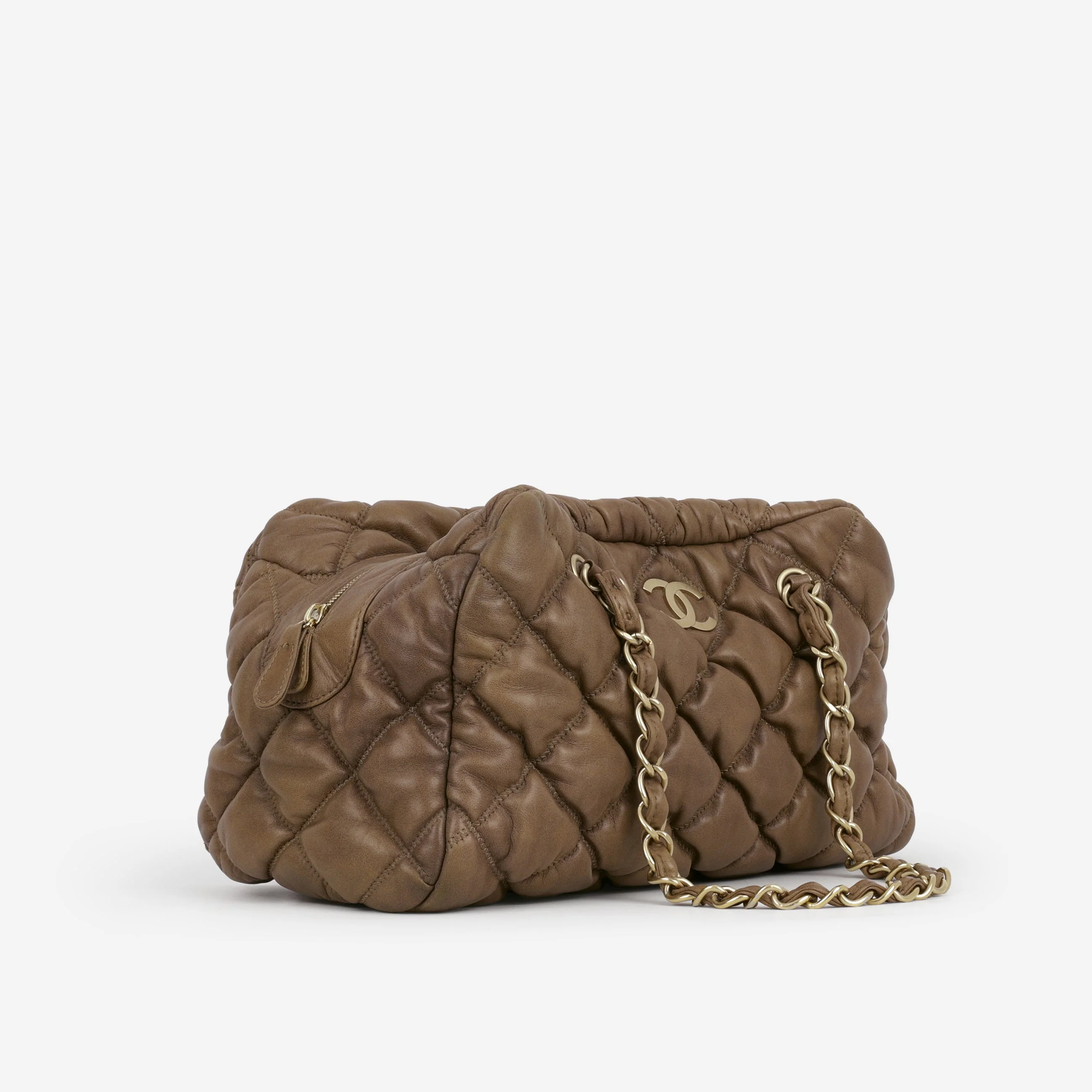 Chanel Bubble Shoulder Bag - Taupe Lambskin | Gold Hardware - Image 4