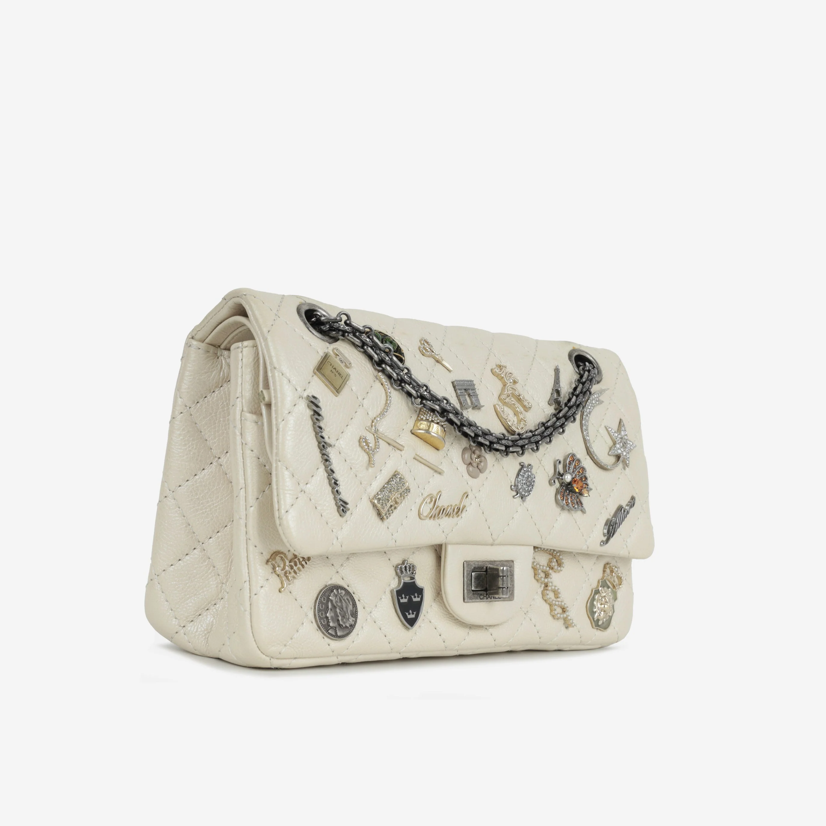 Chanel 2.55 Re-issue 225 Lucky Charms - Ivory Calfskin | Rhodium Hardware - Image 2