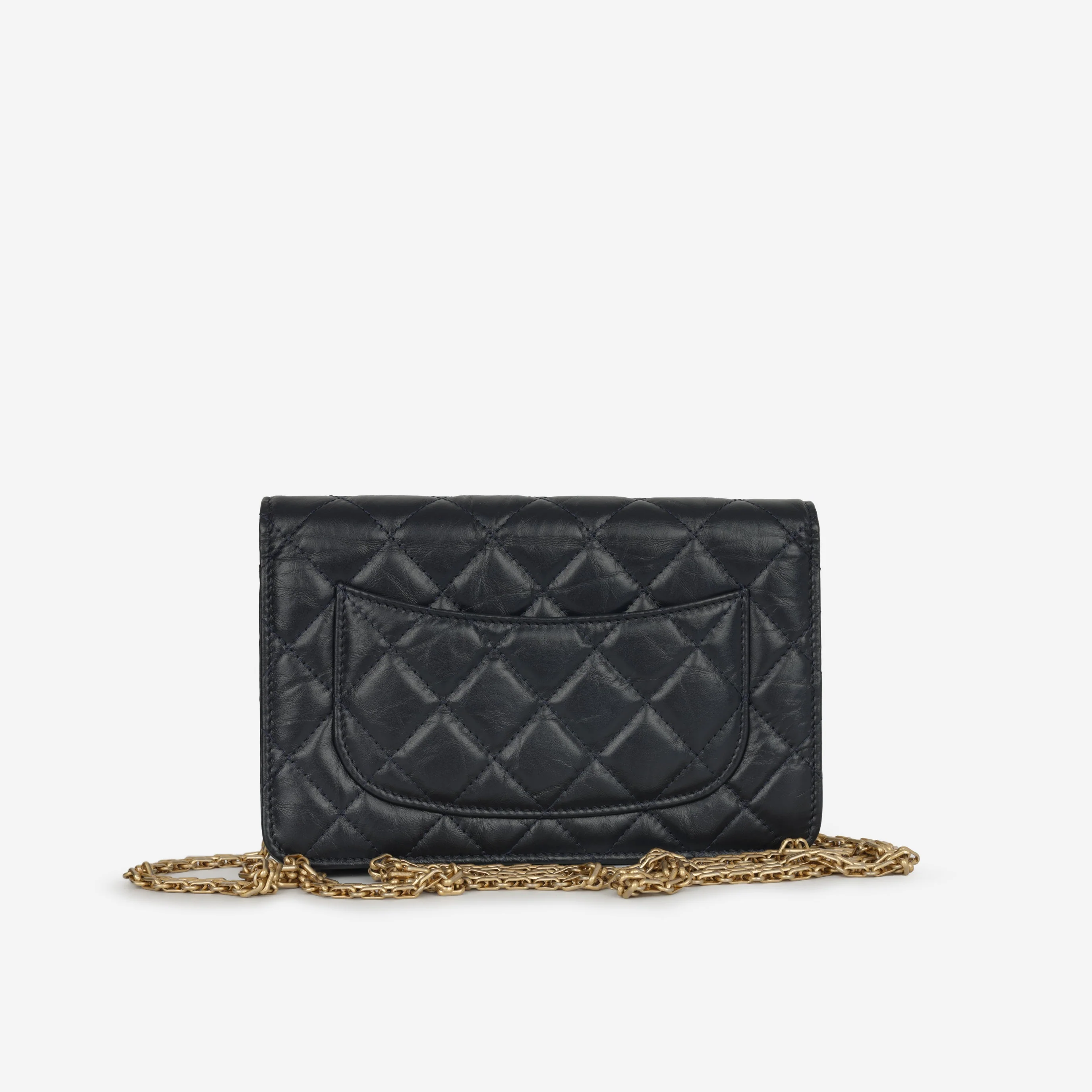 Chanel 2.55 Re-issue Wallet on Chain - Navy Calfskin | Gold Hardware - Image 5