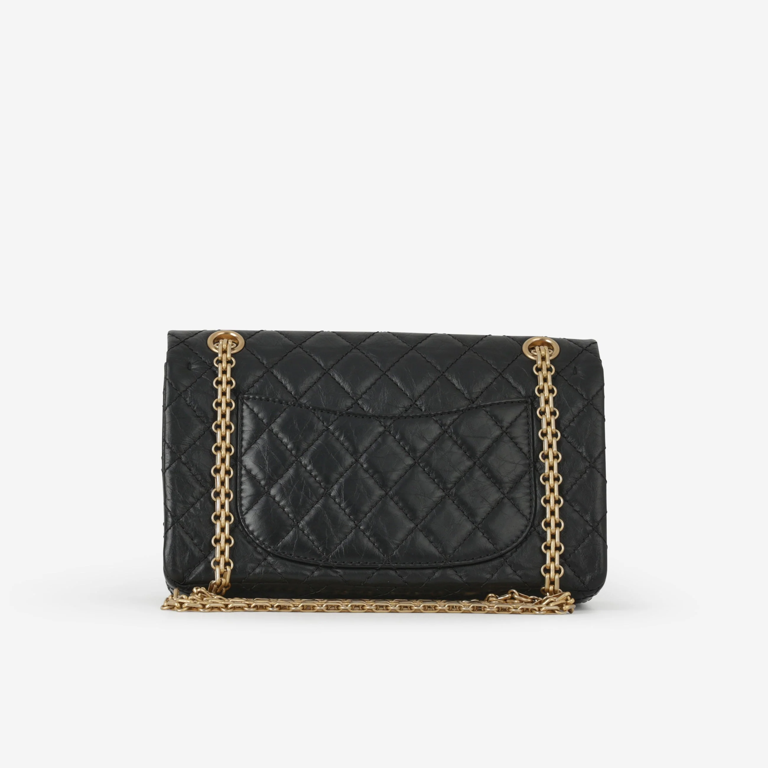 Chanel 2.55 Reissue 225 - Black Crumpled Calfskin | Gold Hardware - Image 4