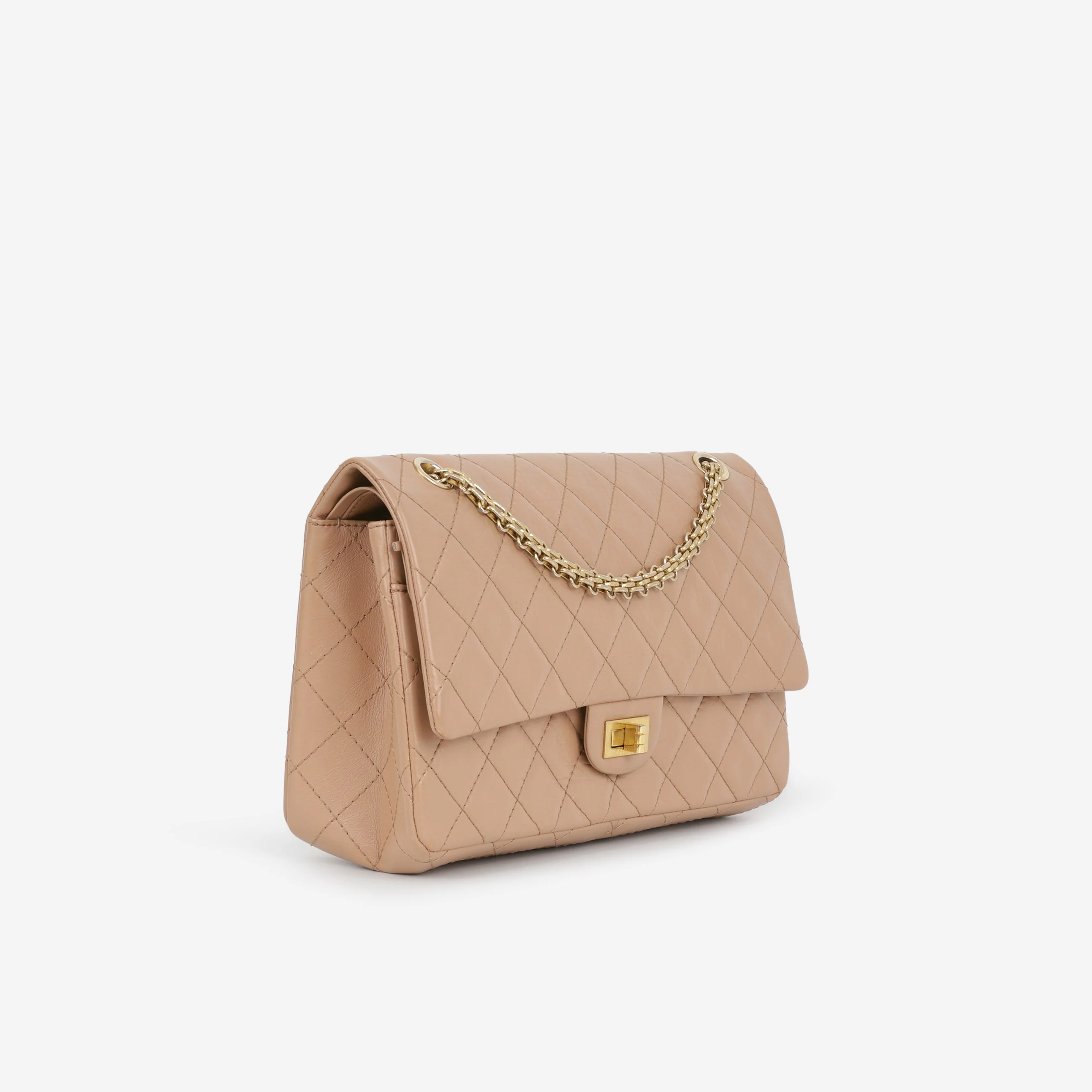 Chanel 2.55 Reissue 226 - Beige Crumpled Calfskin | Gold Hardware - Image 2