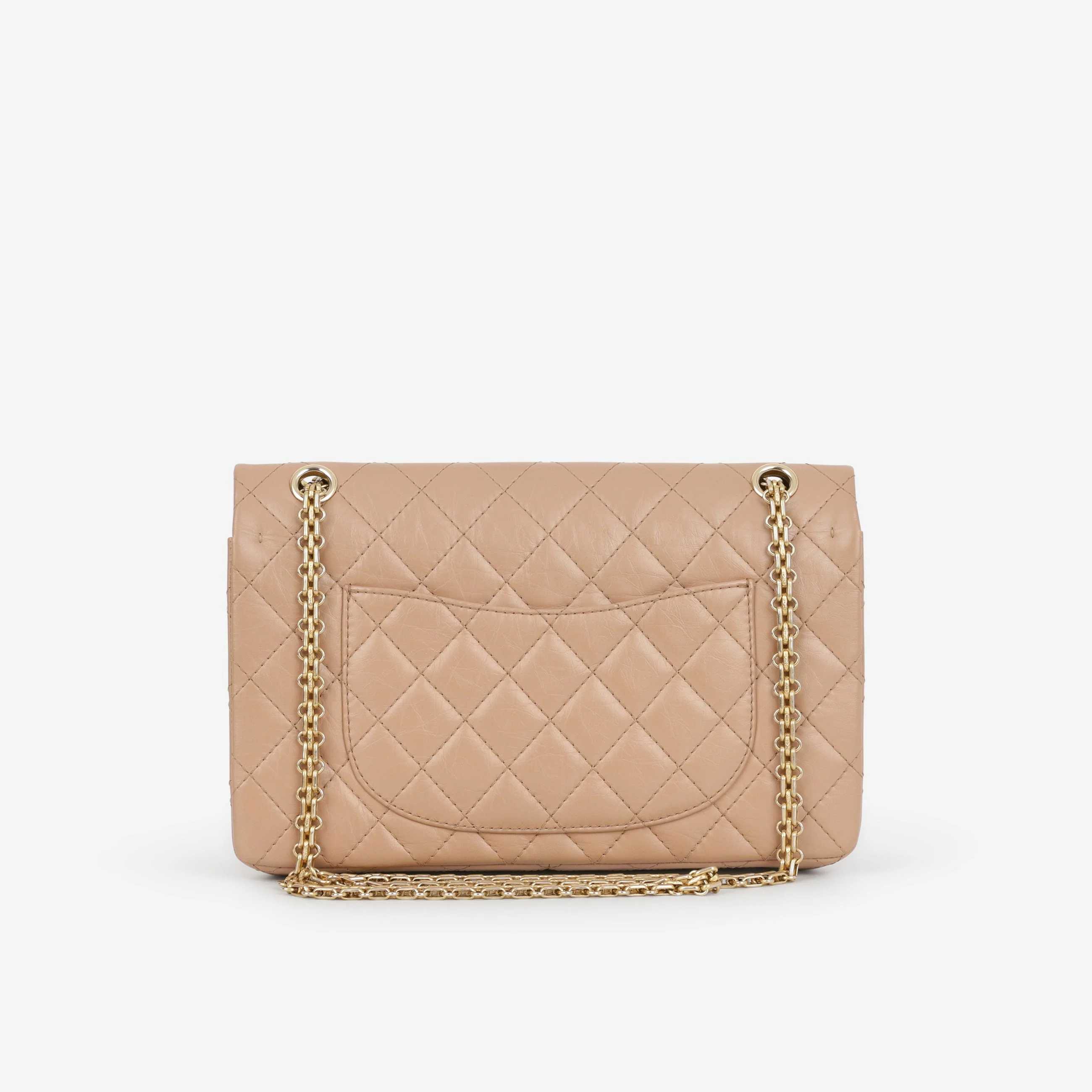 Chanel 2.55 Reissue 226 - Beige Crumpled Calfskin | Gold Hardware - Image 3