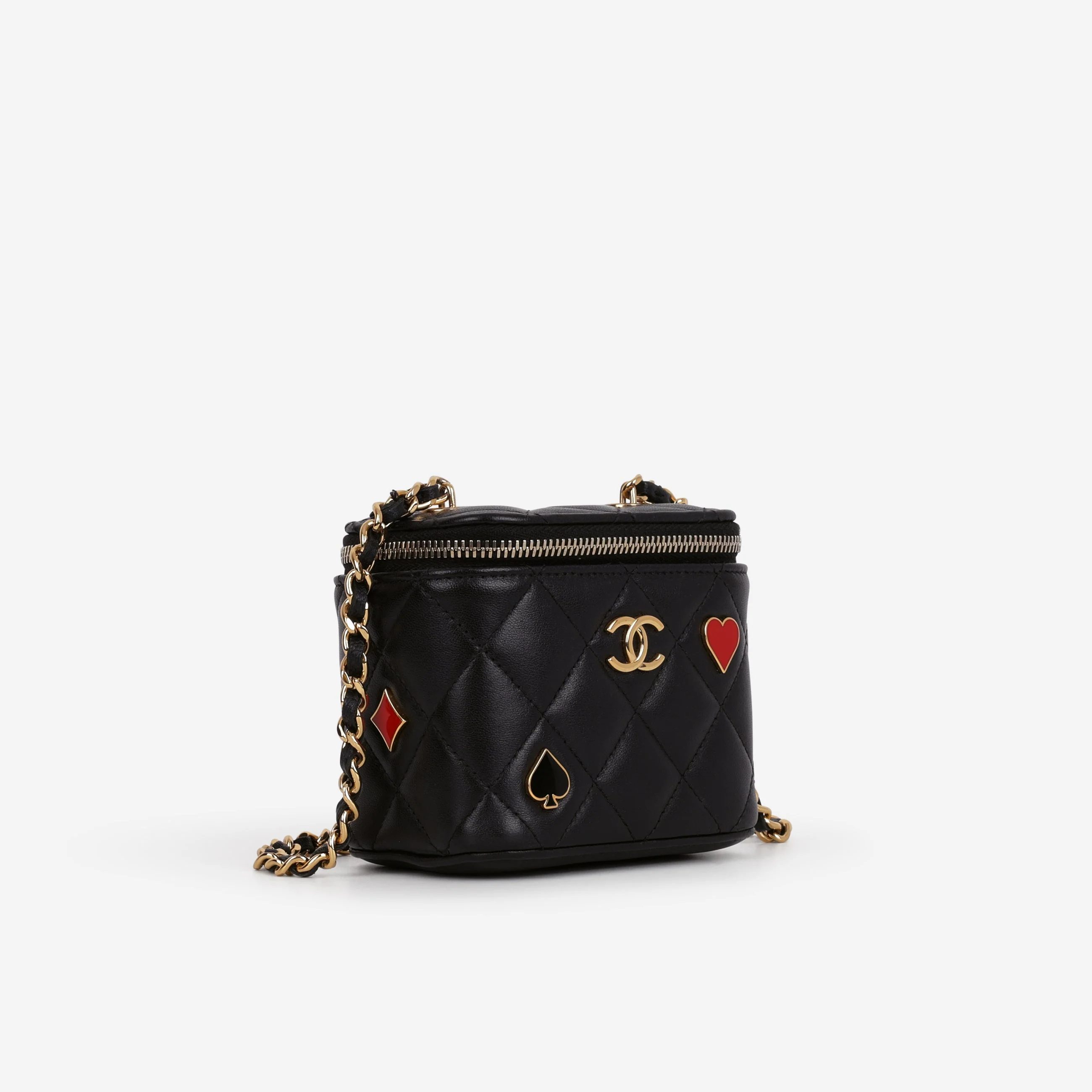 Chanel 23C Mini Vanity on Chain - Black Lambskin | Champagne Gold Hardware - Image 2