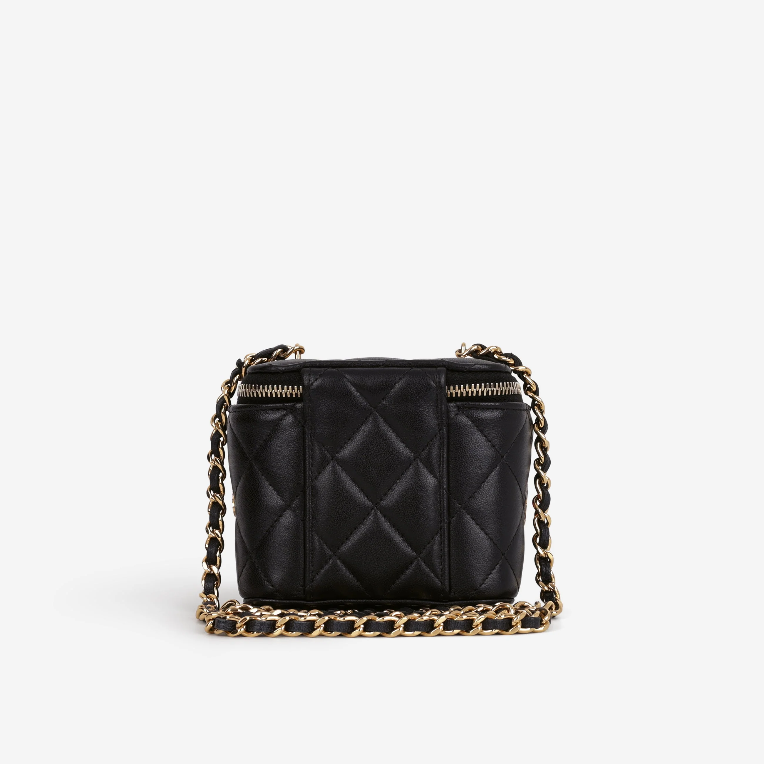 Chanel 23C Mini Vanity on Chain - Black Lambskin | Champagne Gold Hardware - Image 4