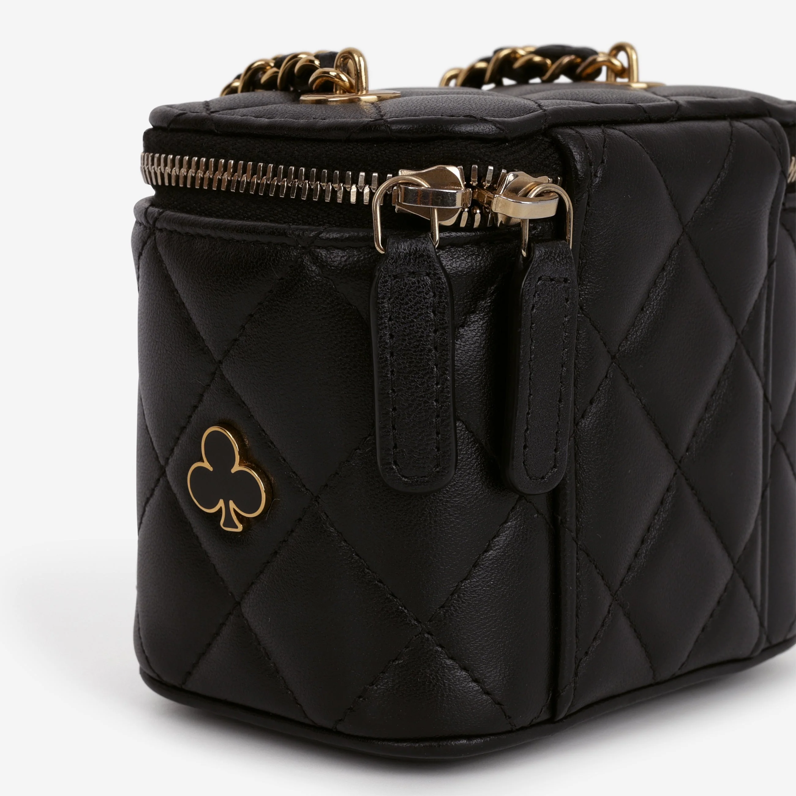 Chanel 23C Mini Vanity on Chain - Black Lambskin | Champagne Gold Hardware - Image 5