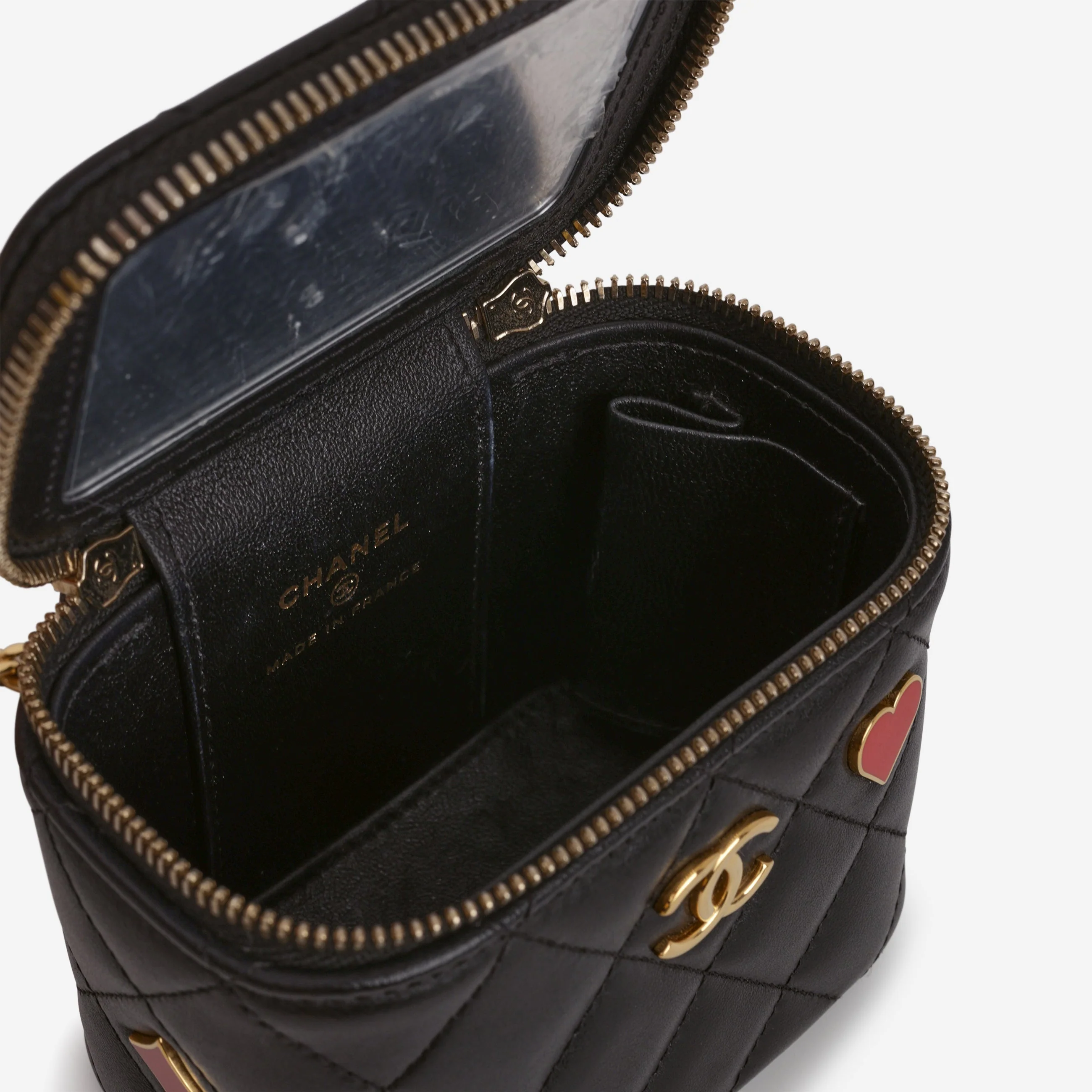 Chanel 23C Mini Vanity on Chain - Black Lambskin | Champagne Gold Hardware - Image 6