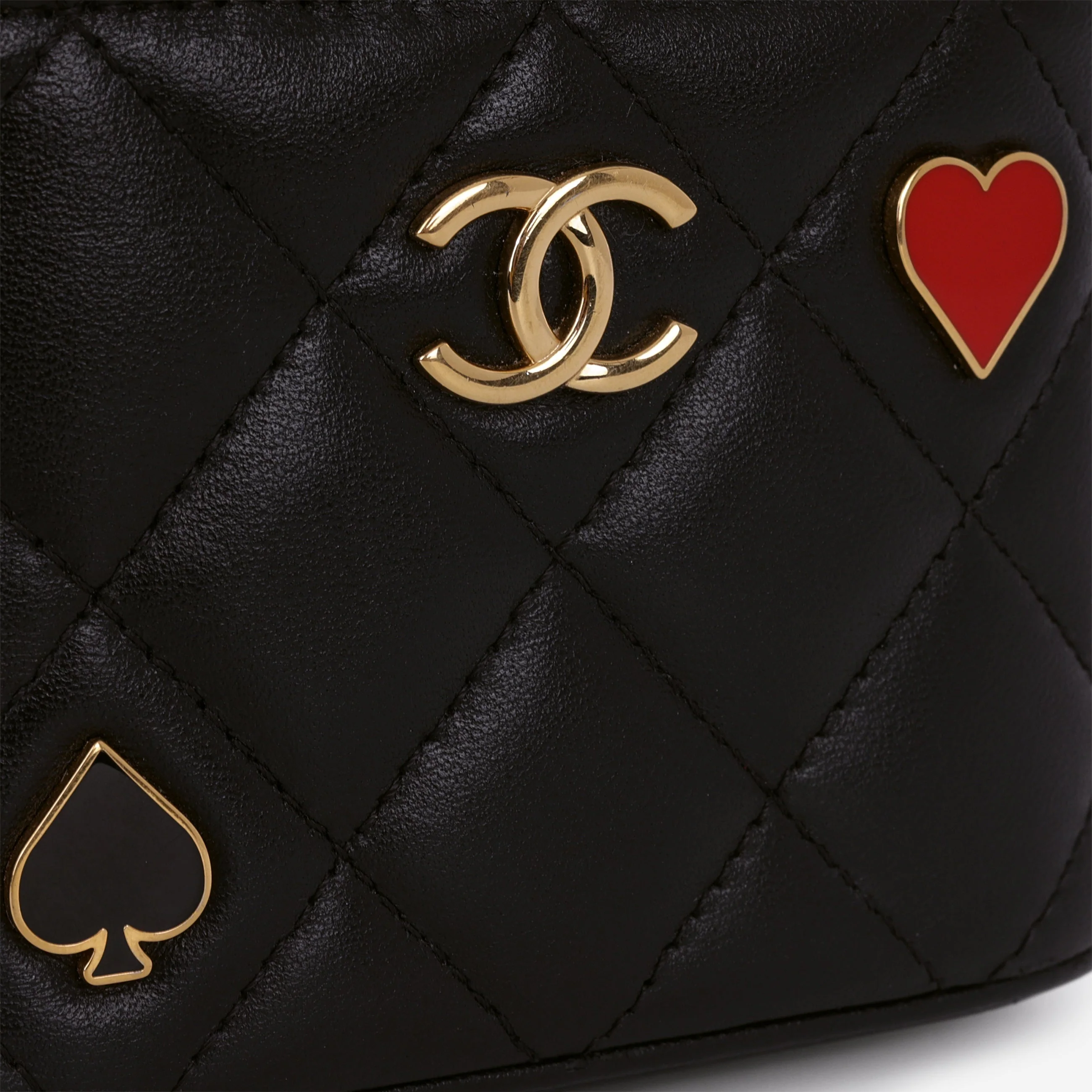 Chanel 23C Mini Vanity on Chain - Black Lambskin | Champagne Gold Hardware - Image 9