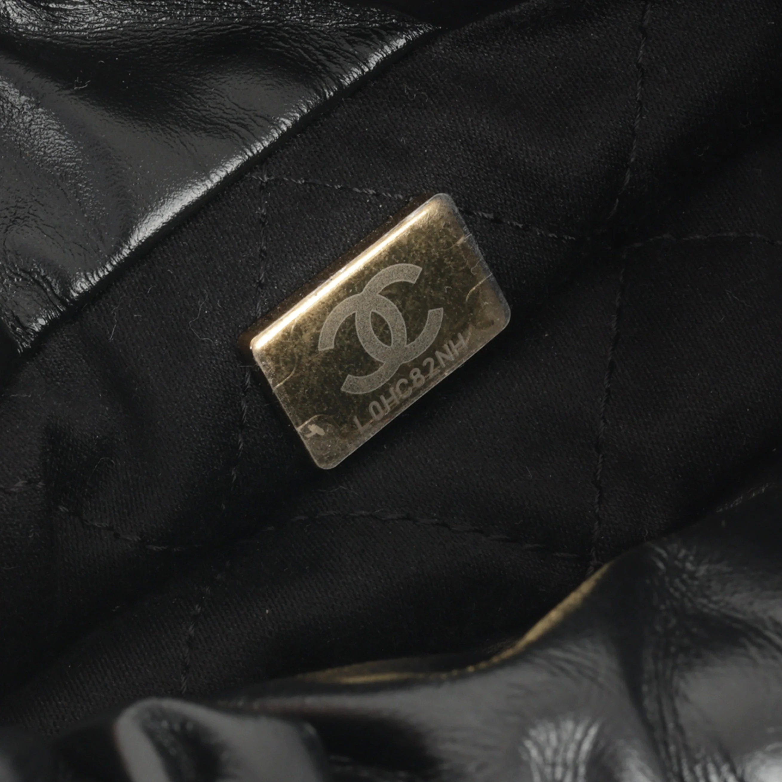 Chanel 24S Mini 22 - Black / White Striped Calfskin | Gold Hardware - Image 6