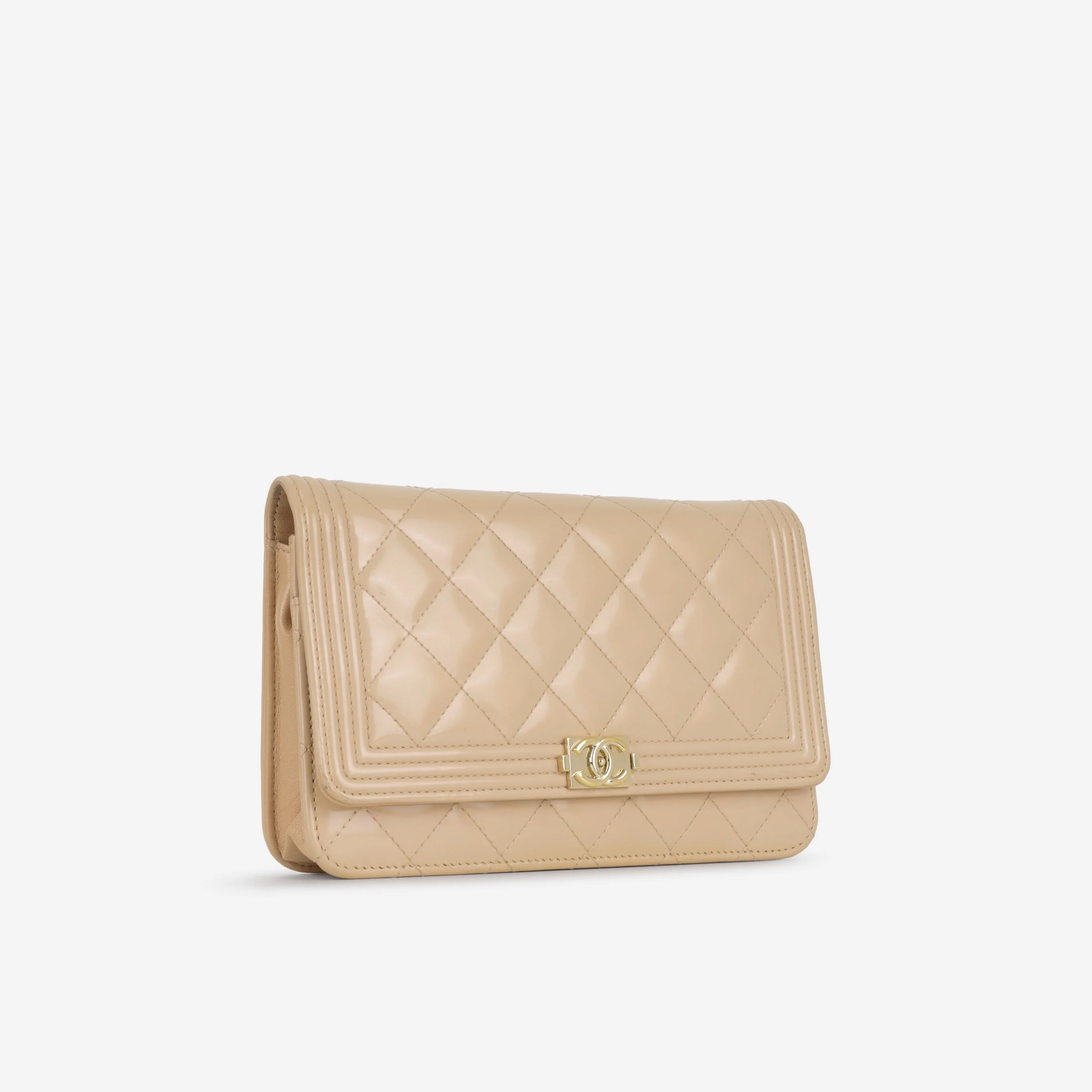 Chanel Boy WOC - Iridescent Pink Patent | Champagne Gold Hardware - Image 2