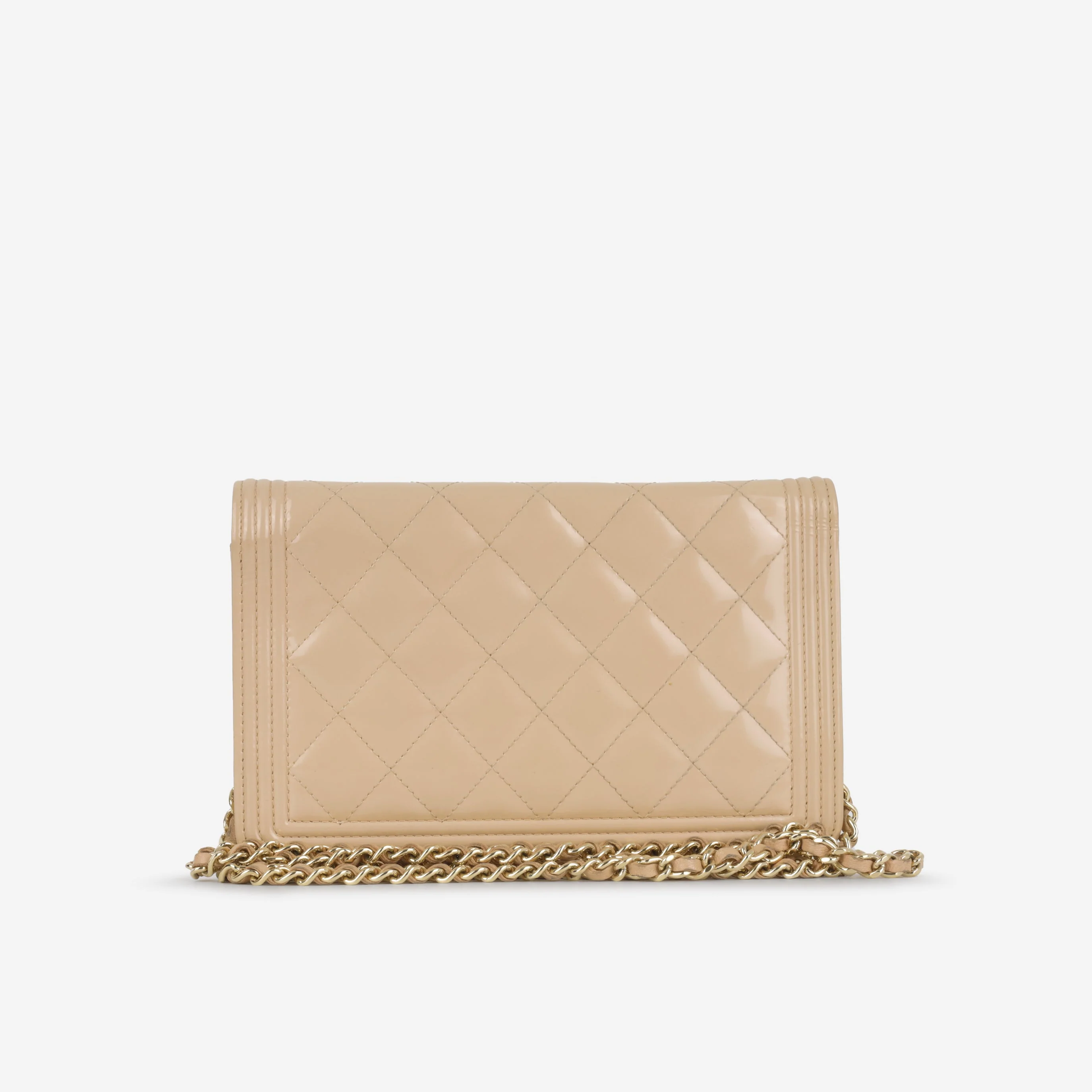 Chanel Boy WOC - Iridescent Pink Patent | Champagne Gold Hardware - Image 4