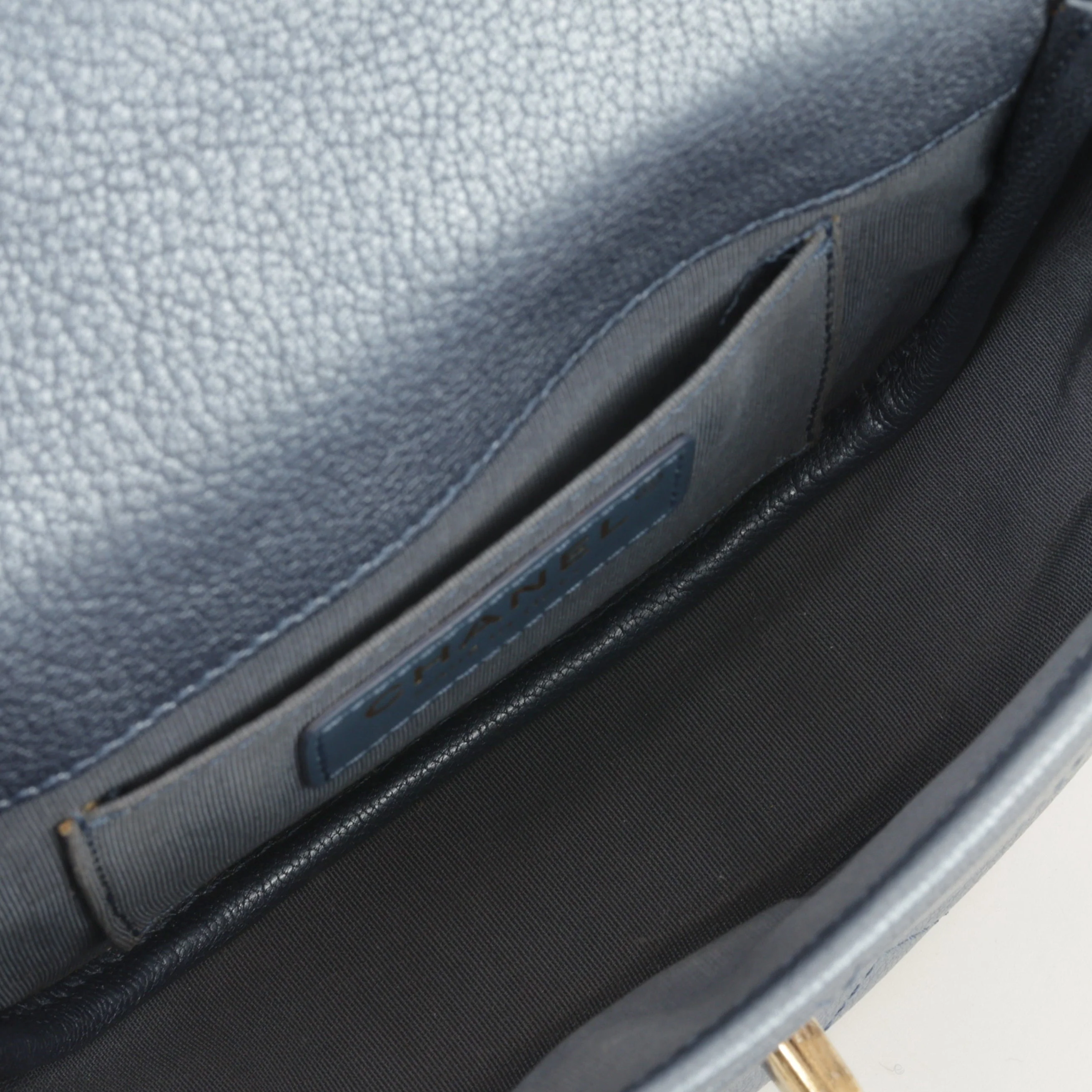 Chanel Casual Trip Crossbody Flap Bag - Blue Metallic Calfskin | Champagne Gold Hardware - Image 6
