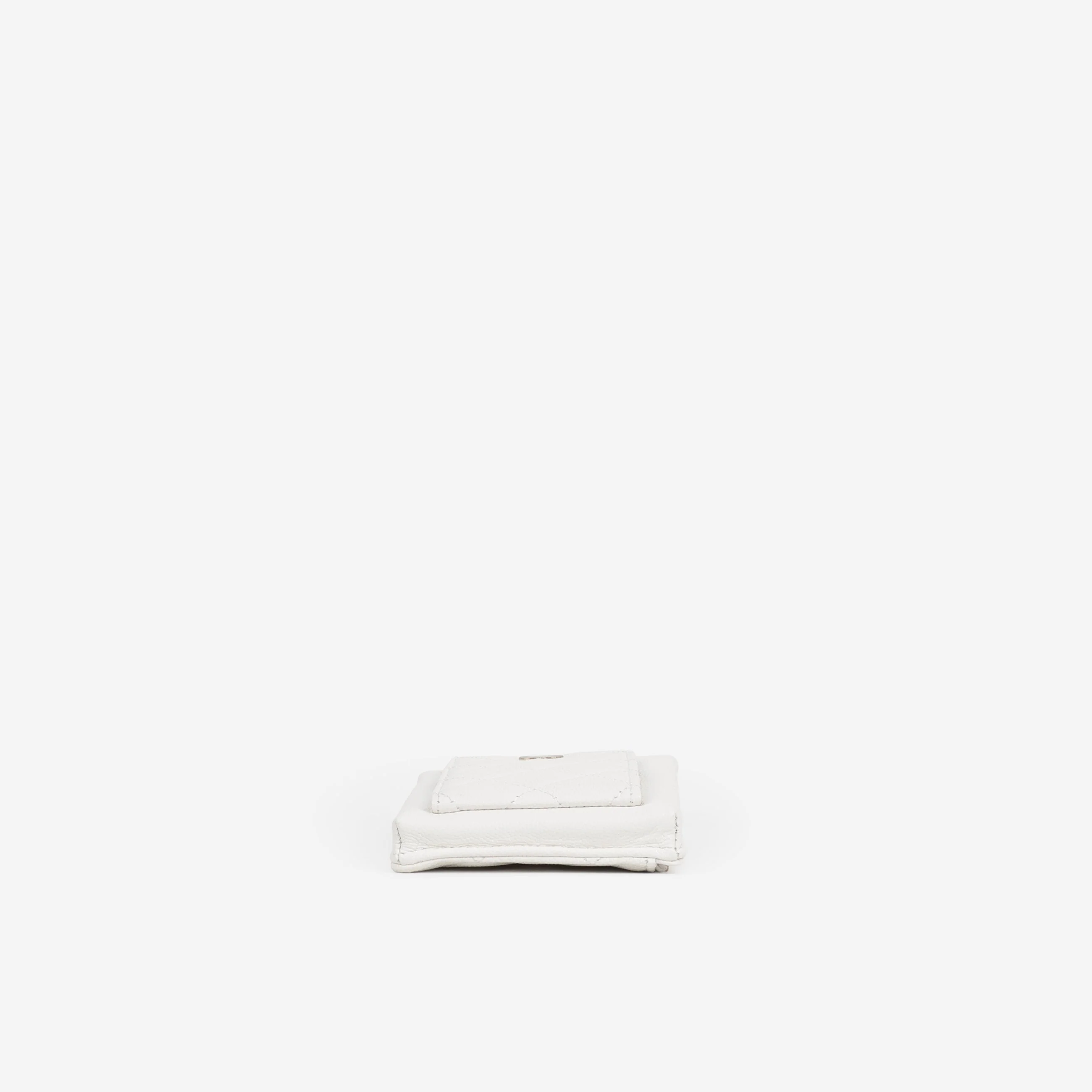 Chanel CC Phone Holder - White Caviar | Champagne Gold Hardware - Image 3